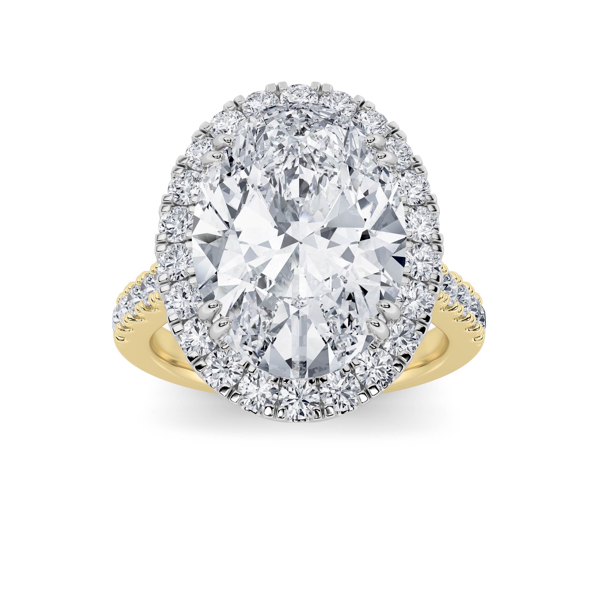 6Cttw Oval Shaped Lab Grown Diamond (F/VS)  Ring in 14K Gold