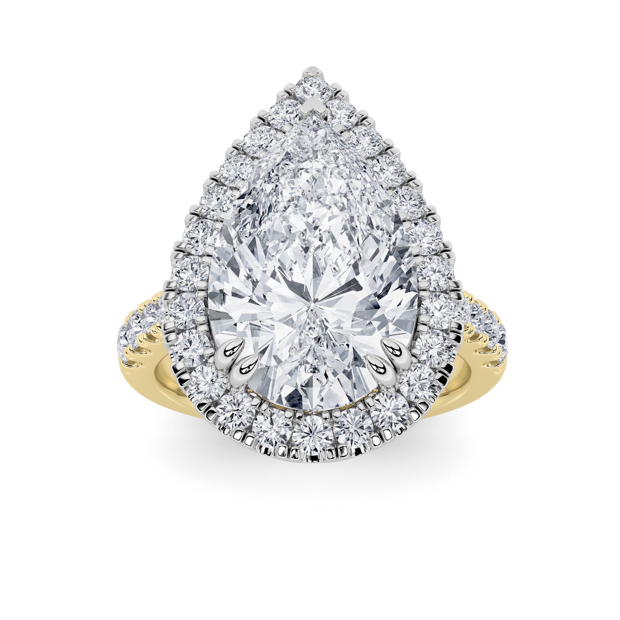 6Cttw Pear Shaped Lab Grown Diamond (F/VS)  Ring in 14K Gold