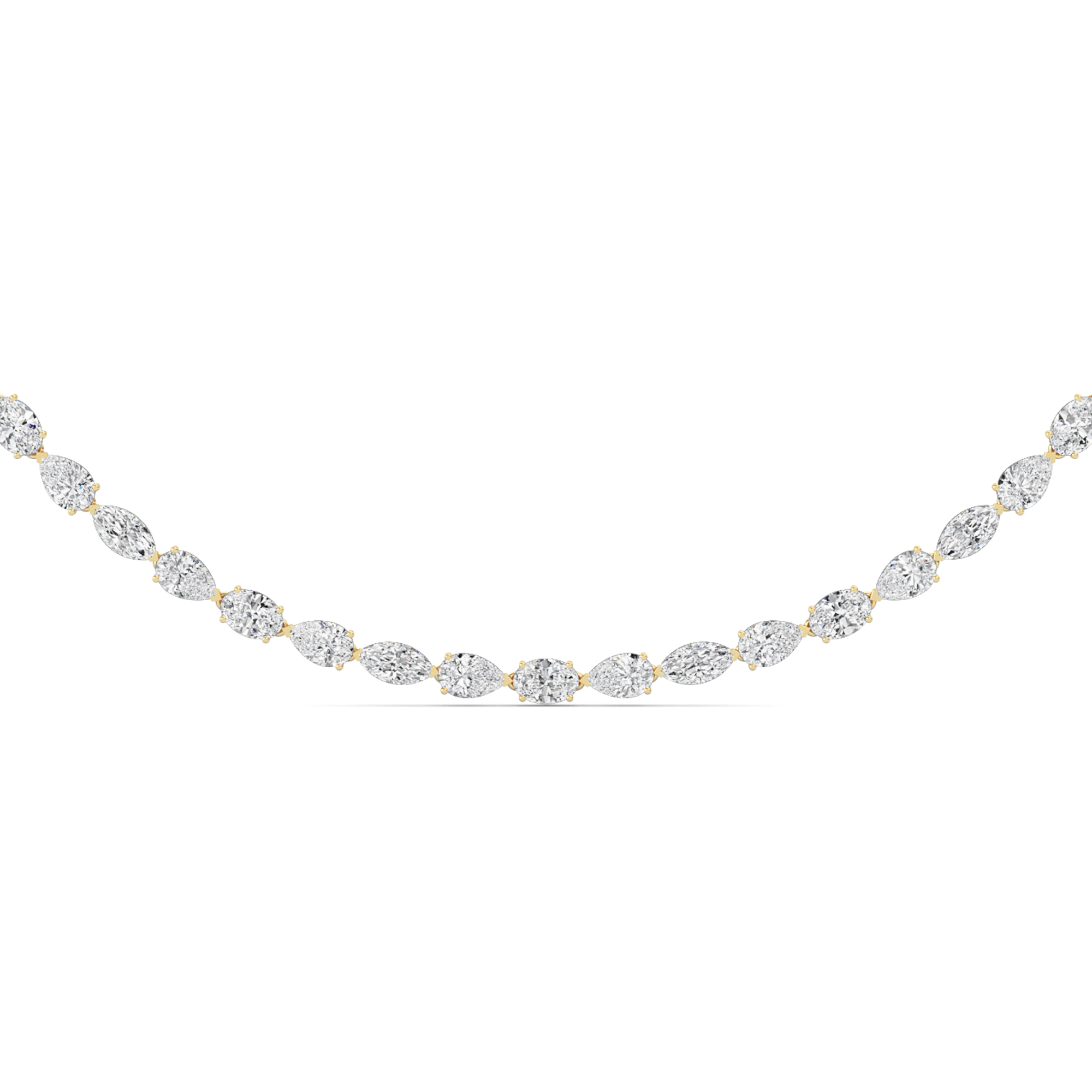 25.00 CT Marquise Diamond Necklace in 14K Yellow Gold