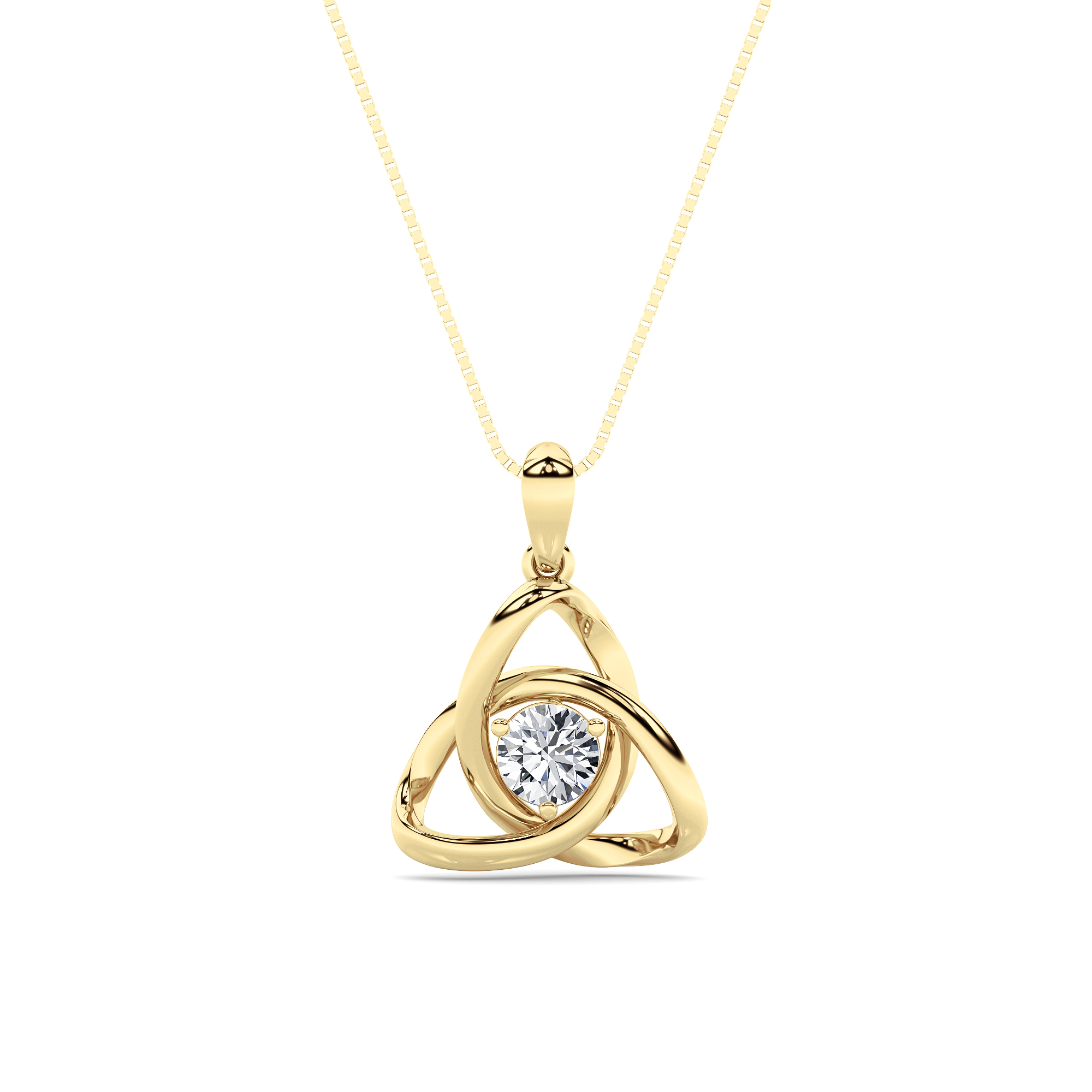 0.5Cttw Round Shaped Lab Grown Diamond (F/VS) Pendant in 14K Gold