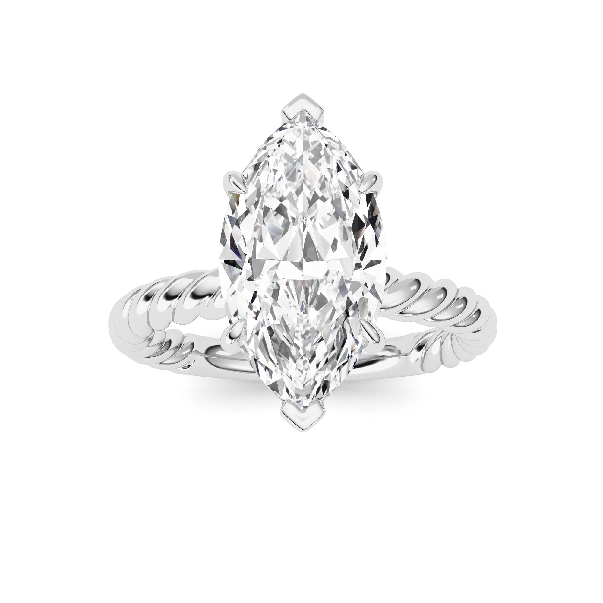 3.00 CT Marquise Diamond Ring in 14K White Gold
