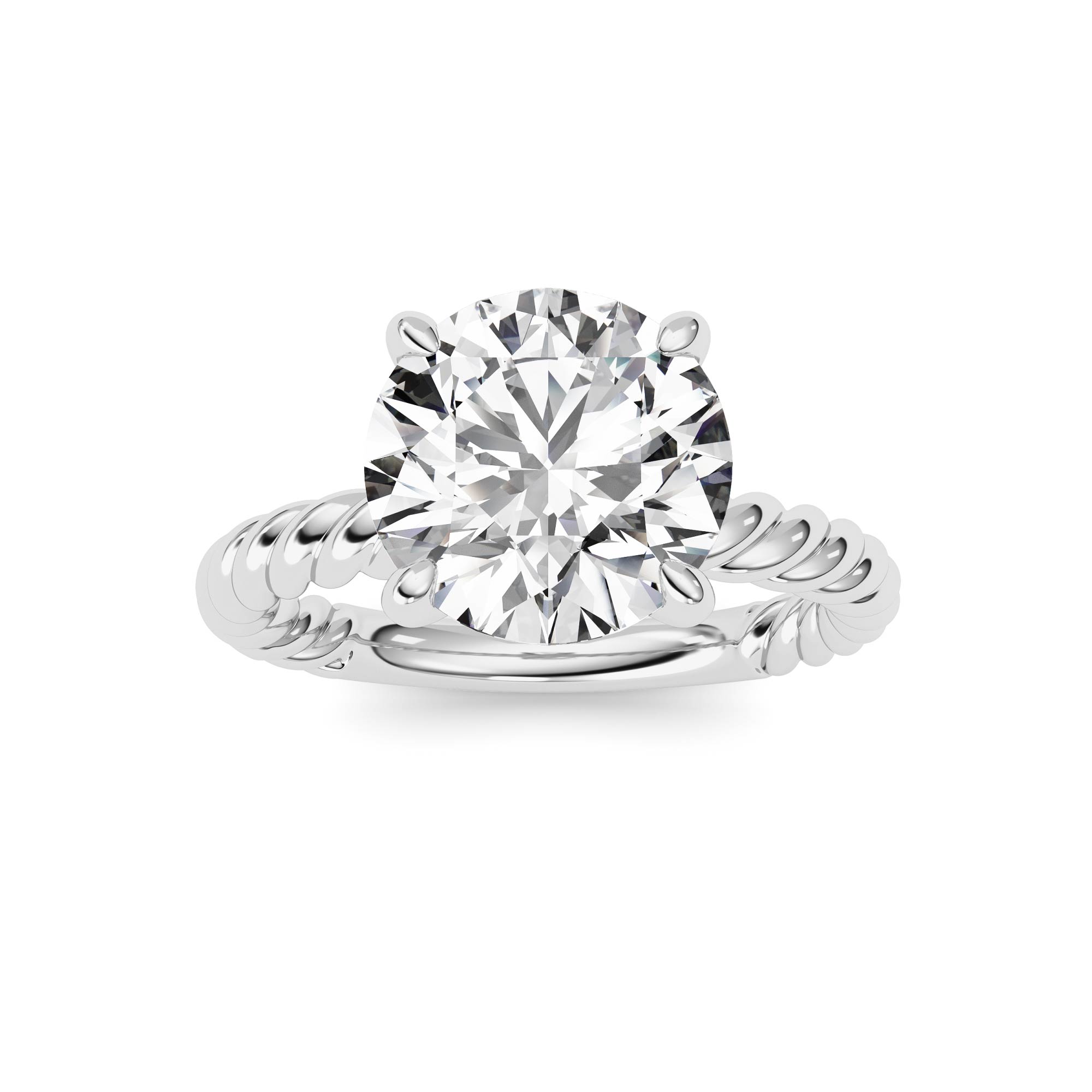 3.00 CT Round Diamond Ring in 14K White Gold
