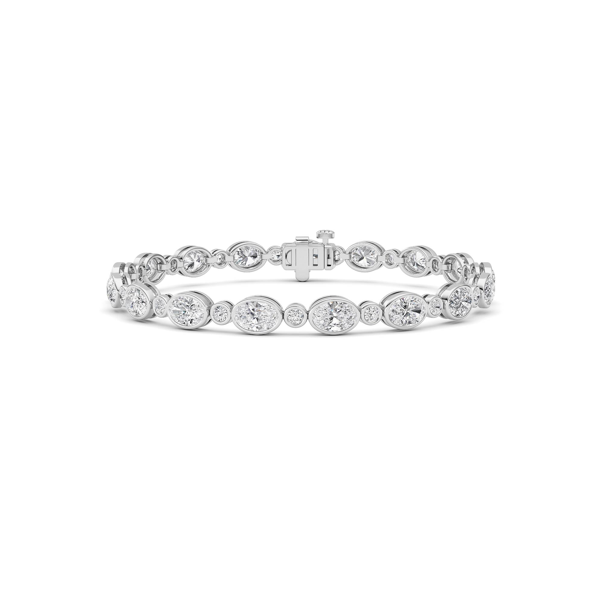 8.00 CT Oval Diamond Bracelet in 14K White Gold