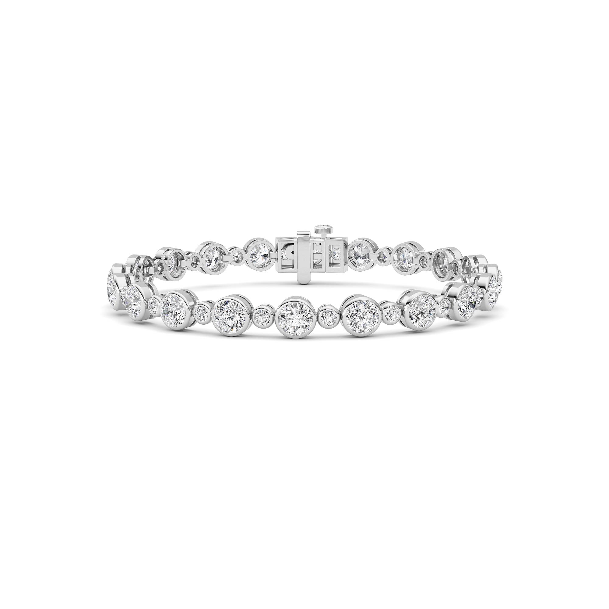 9.00 CT Round Diamond Bracelet in 14K White Gold