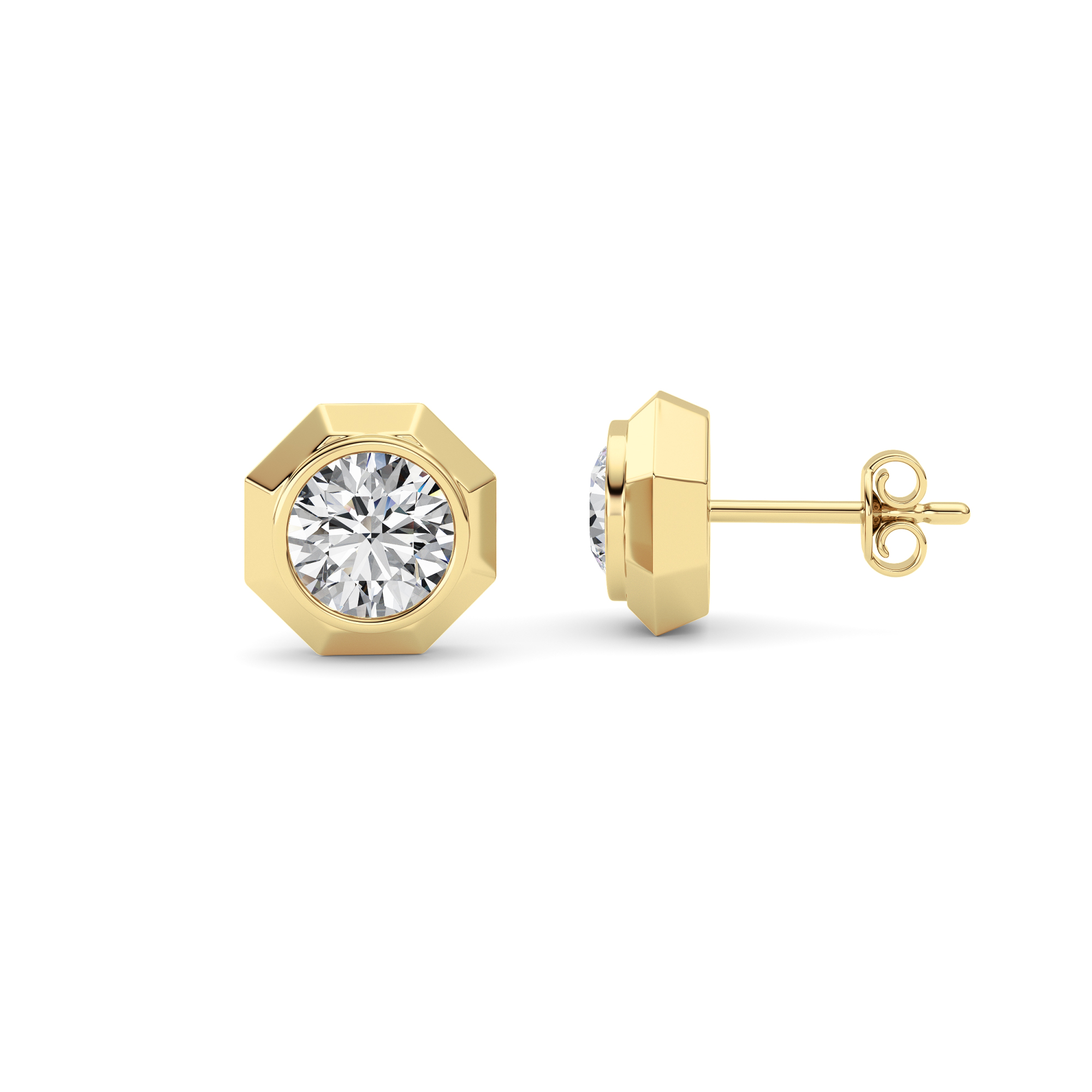 2.00 CT Round Diamond Earring in 14K Yellow Gold