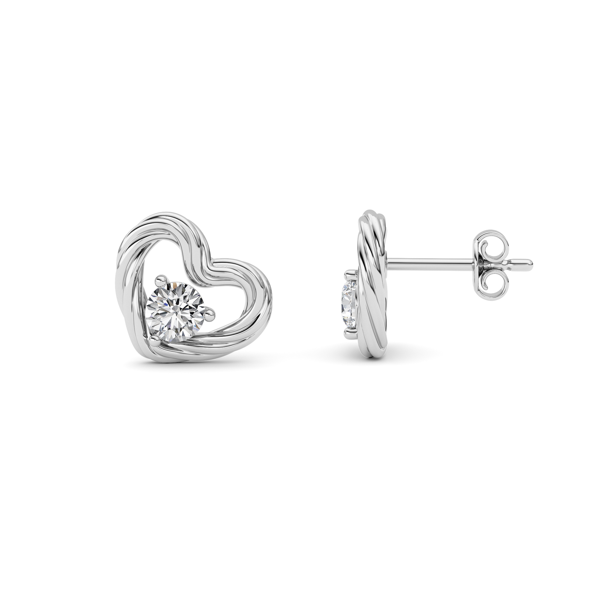 0.50 CT Round Diamond Earring in Silver|14K White Gold