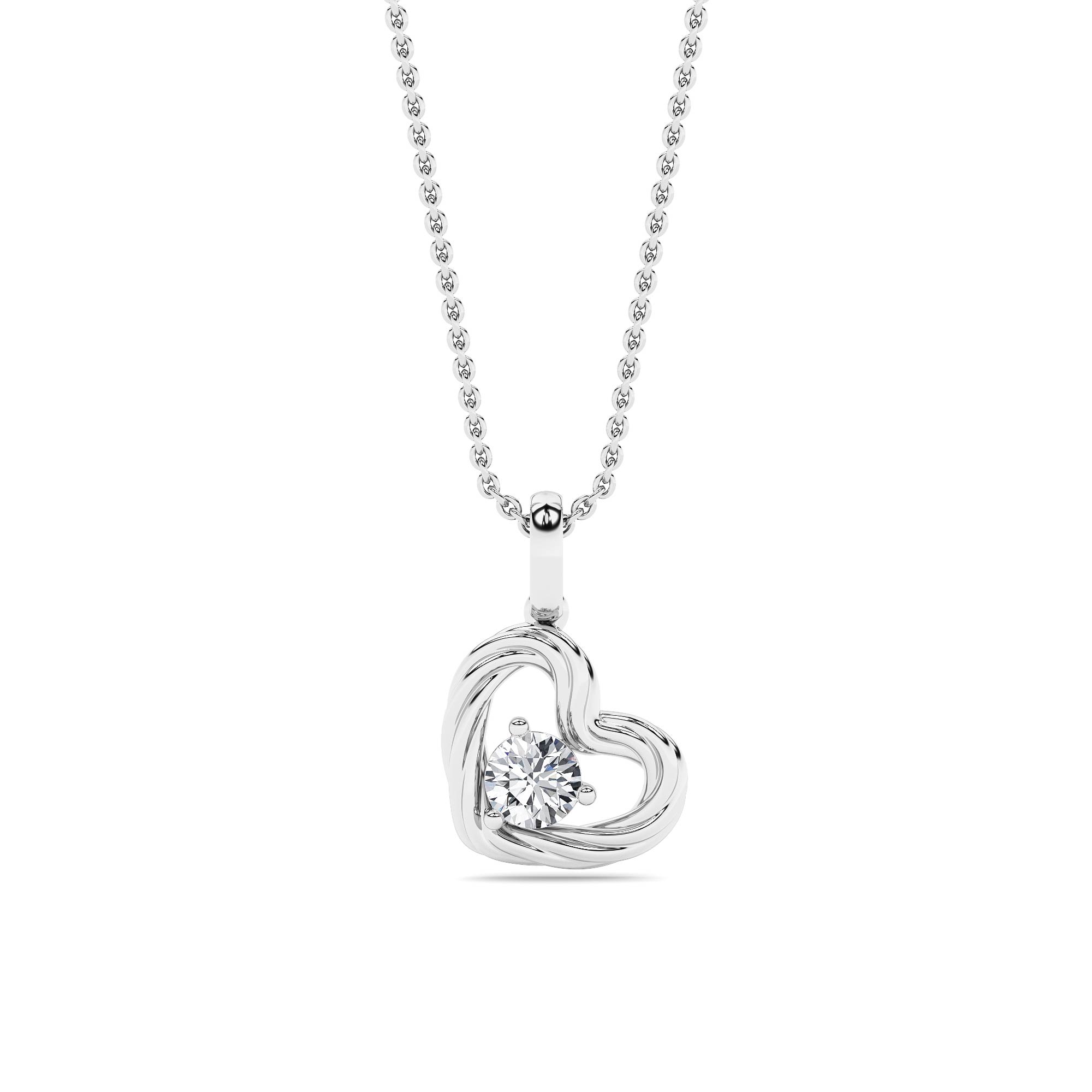 0.33 CT Round Diamond Necklace in Silver|14K White Gold