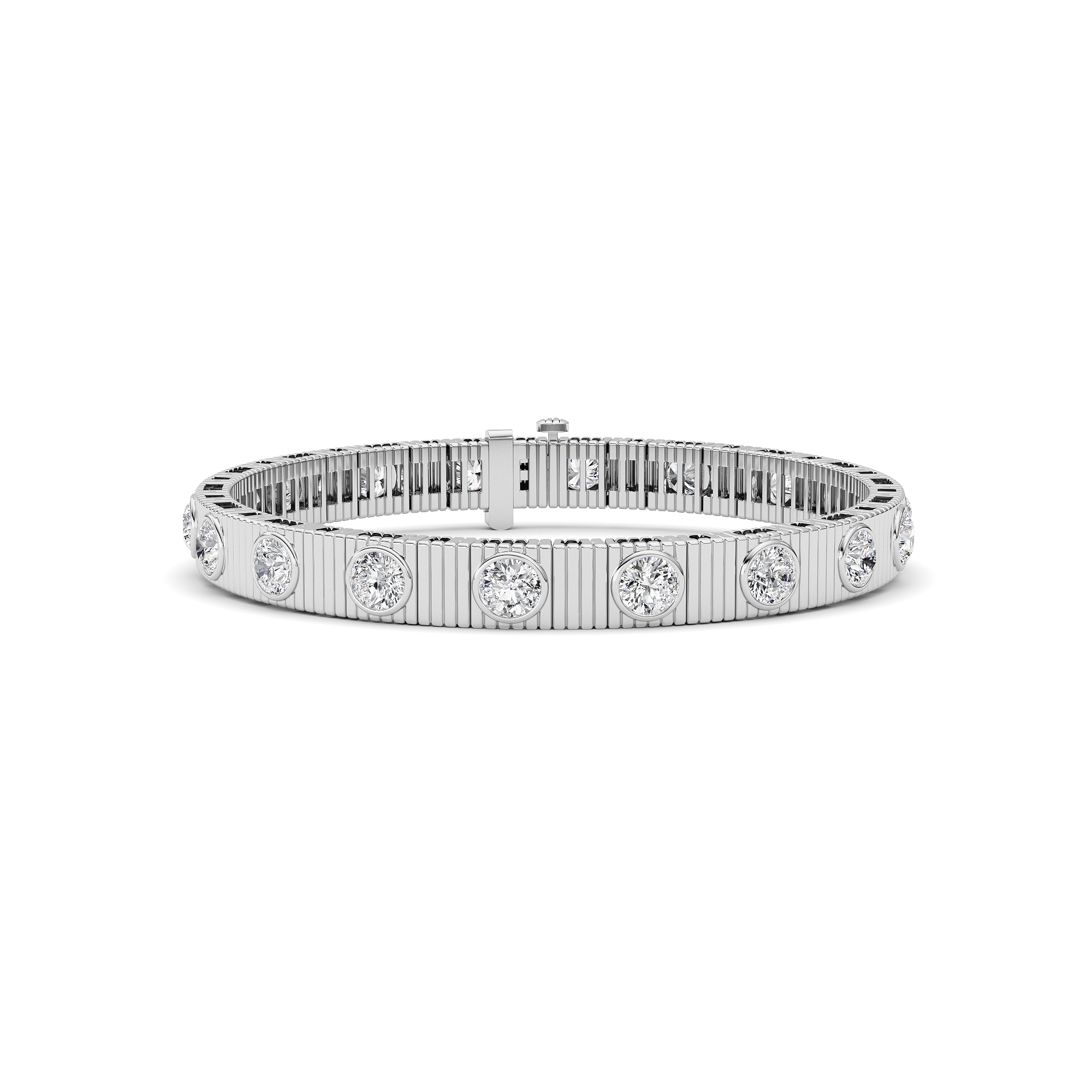 7.00 CT Round Diamond Bracelet in 14K White Gold
