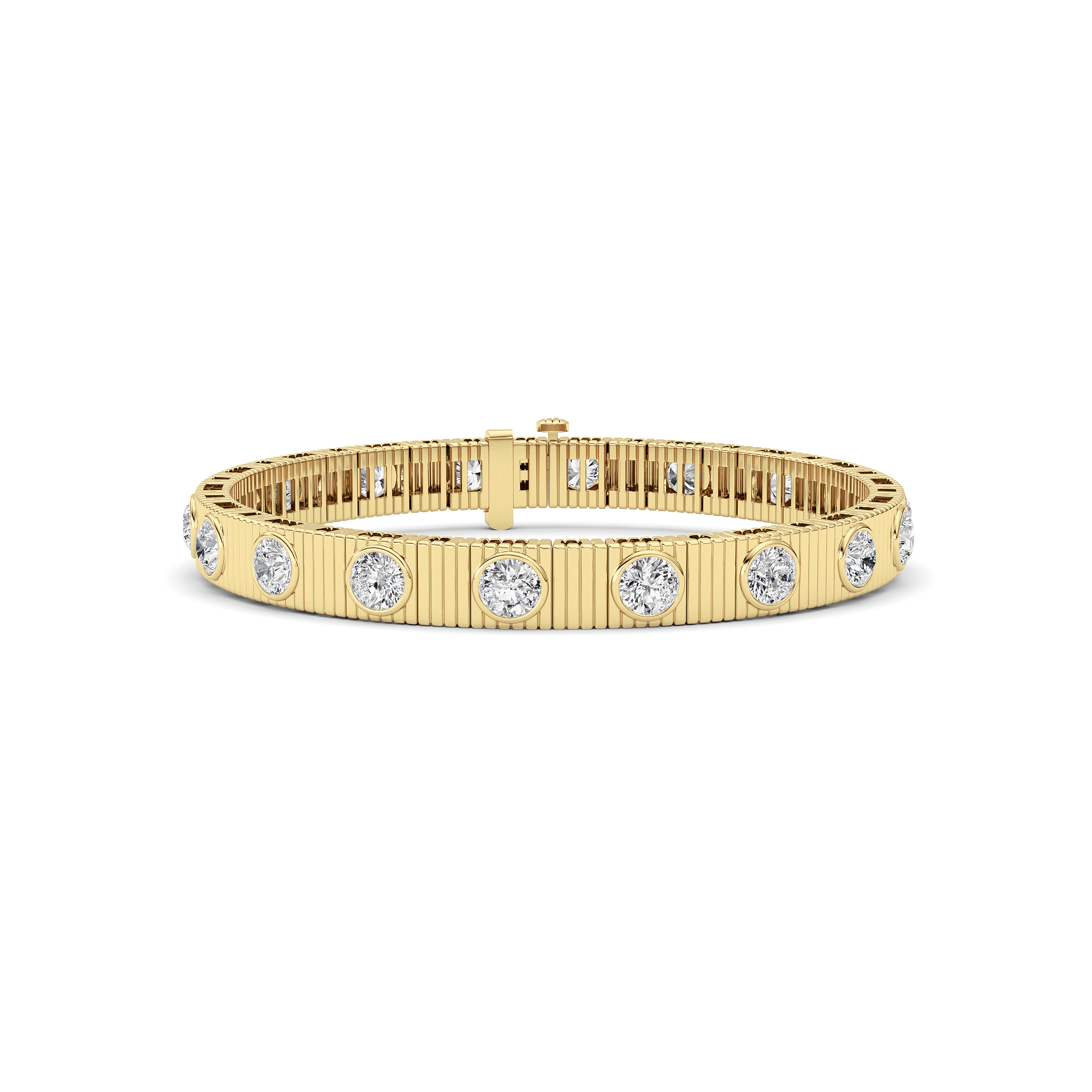 7.00 CT Round Diamond Bracelet in 14K Yellow Gold