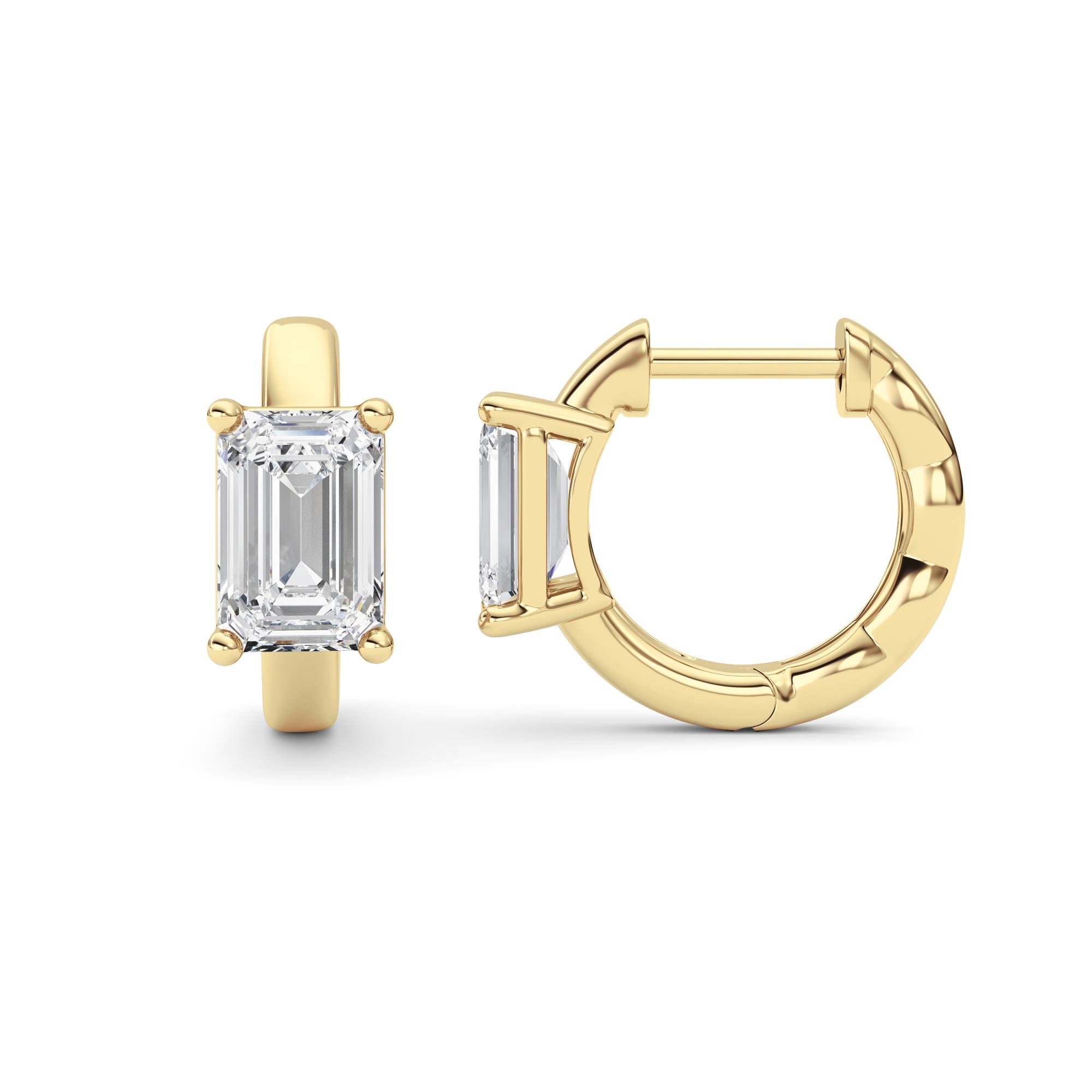 2.00 CT Emerald Diamond Earring in 14K Yellow Gold