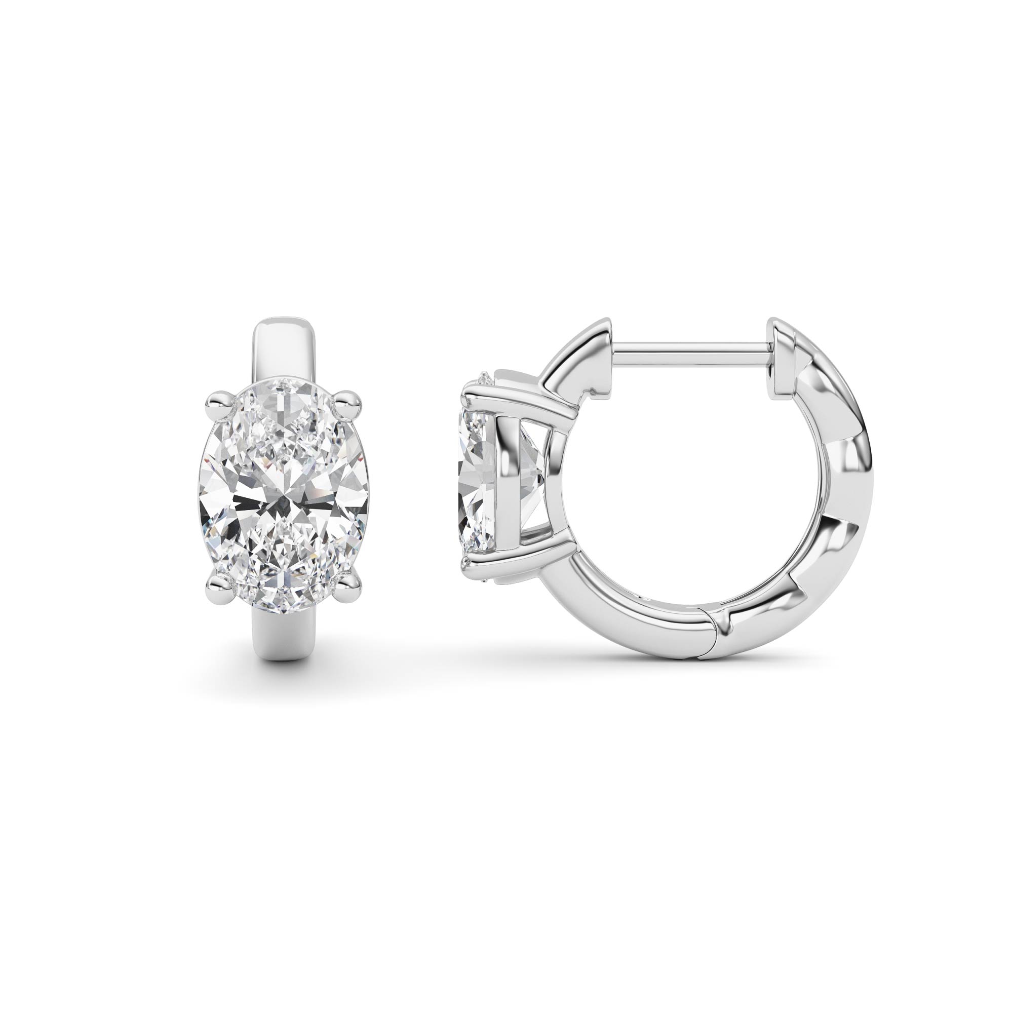 2.00 CT Oval Diamond Earring in 14K White Gold