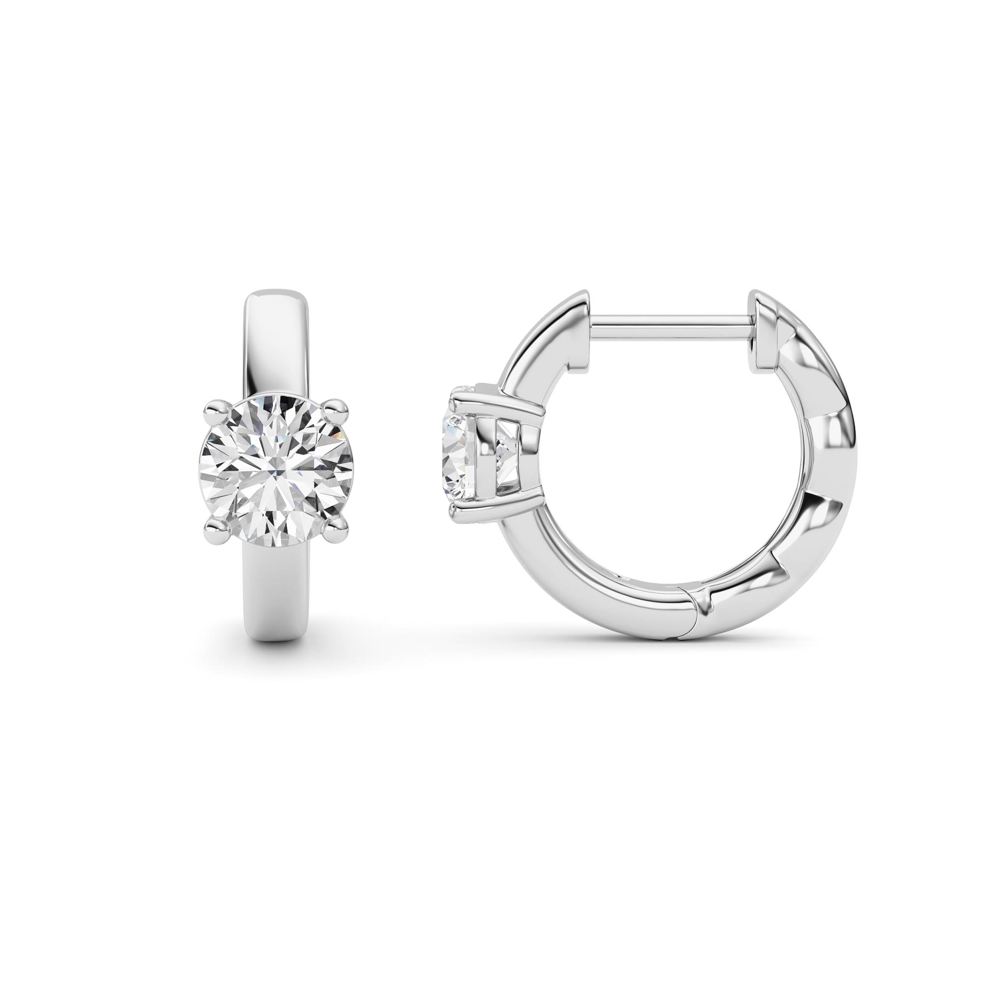 1.00 CT Round Diamond Earring in 14K White Gold