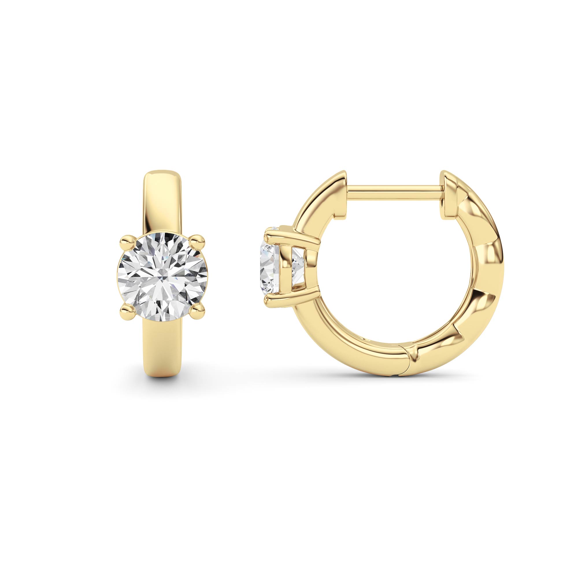 1.00 CT Round Diamond Earring in 14K Yellow Gold