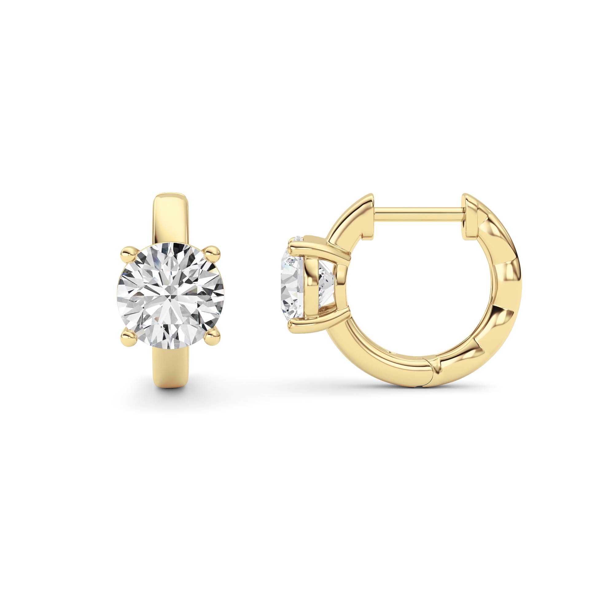 2.00 CT Round Diamond Earring in 14K Yellow Gold