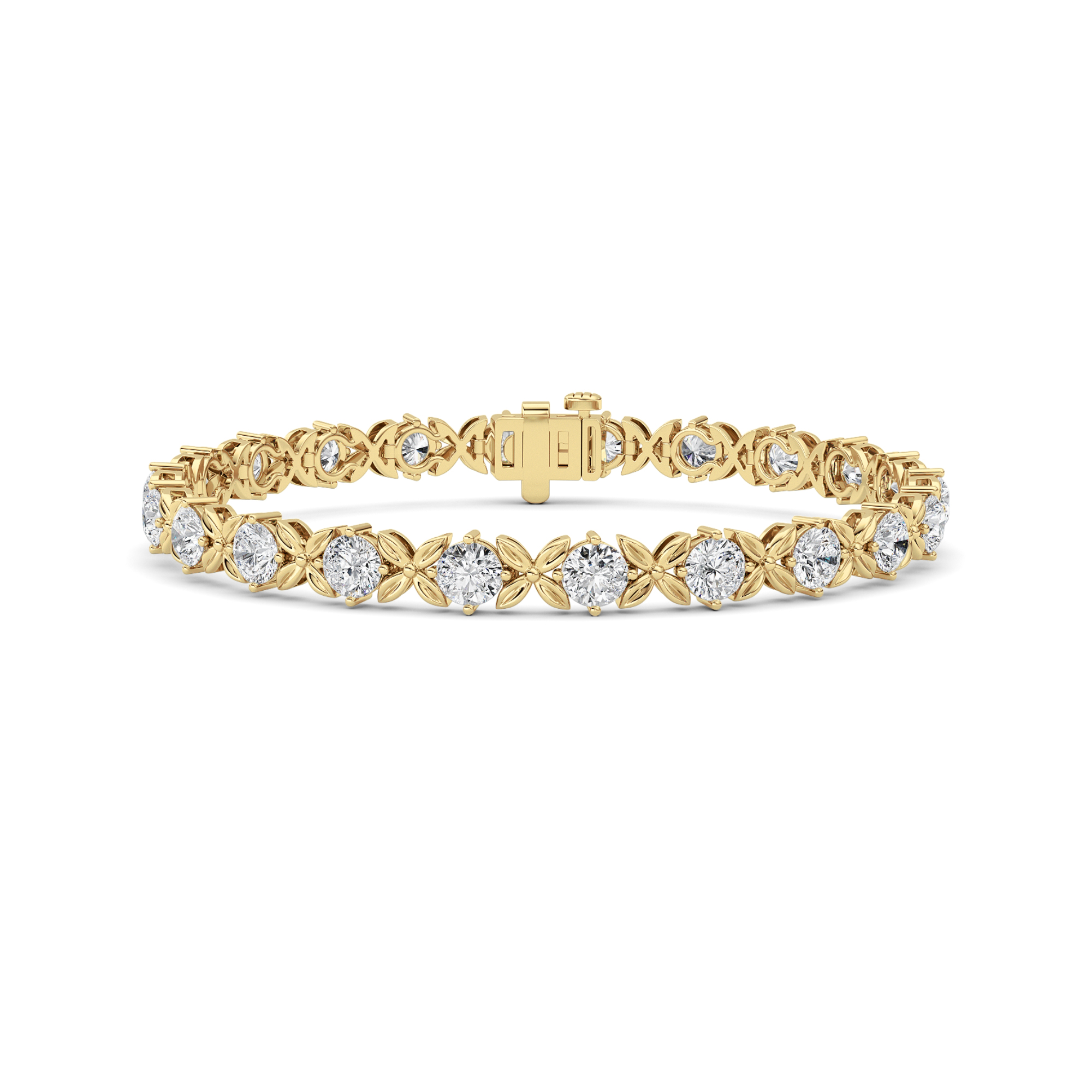 7.00 CT Round Diamond Bracelet in 14K Yellow Gold