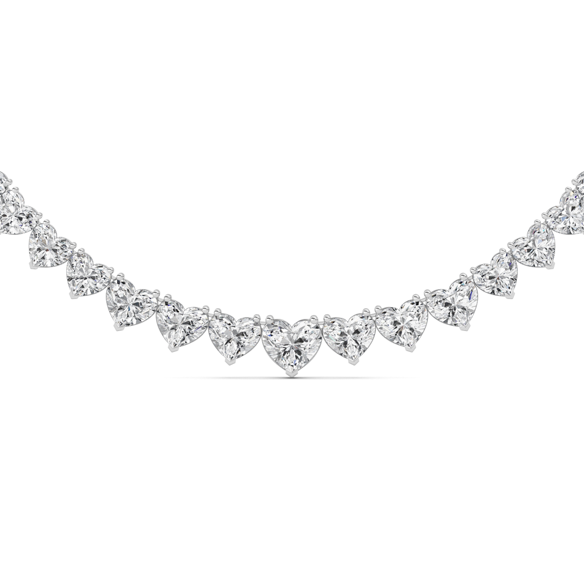 65.00 CT Heart Diamond Necklace in 14K White Gold
