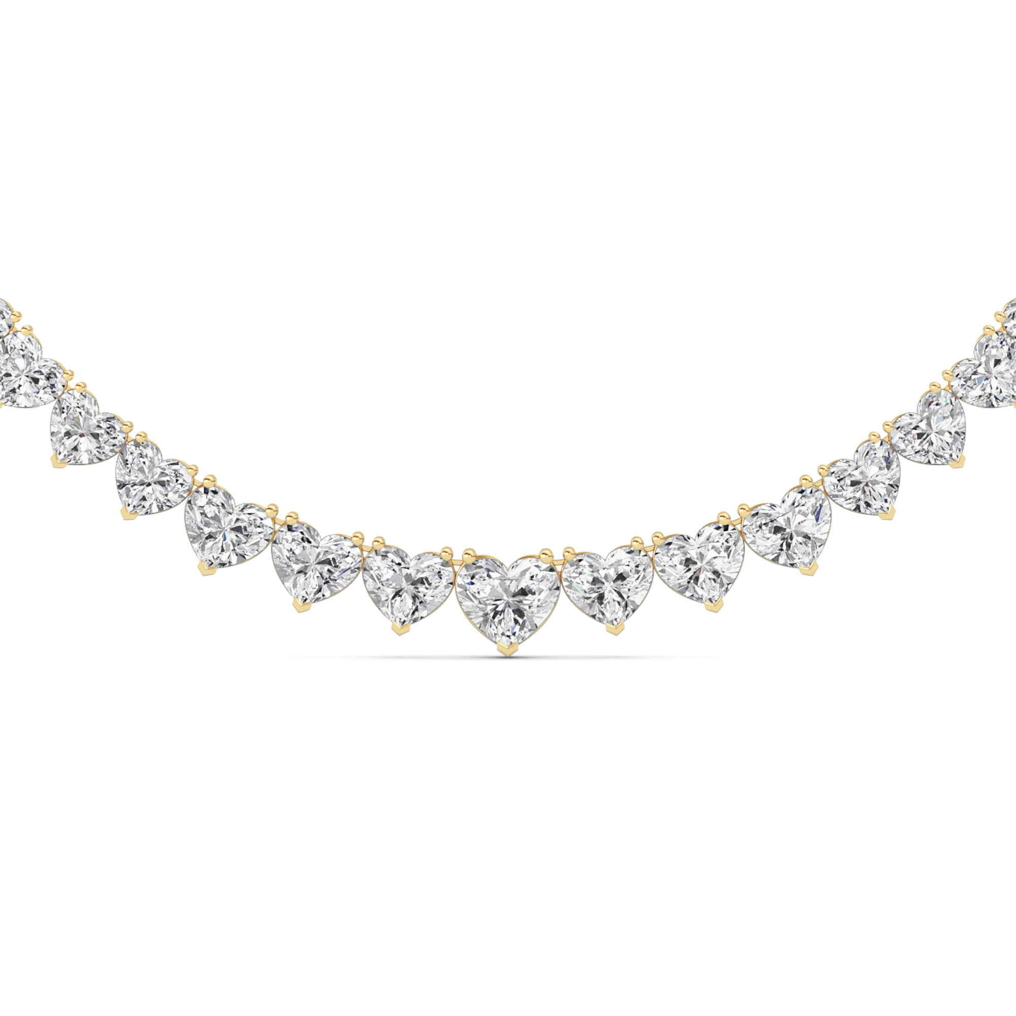 65.00 CT Heart Diamond Necklace in 14K Yellow Gold