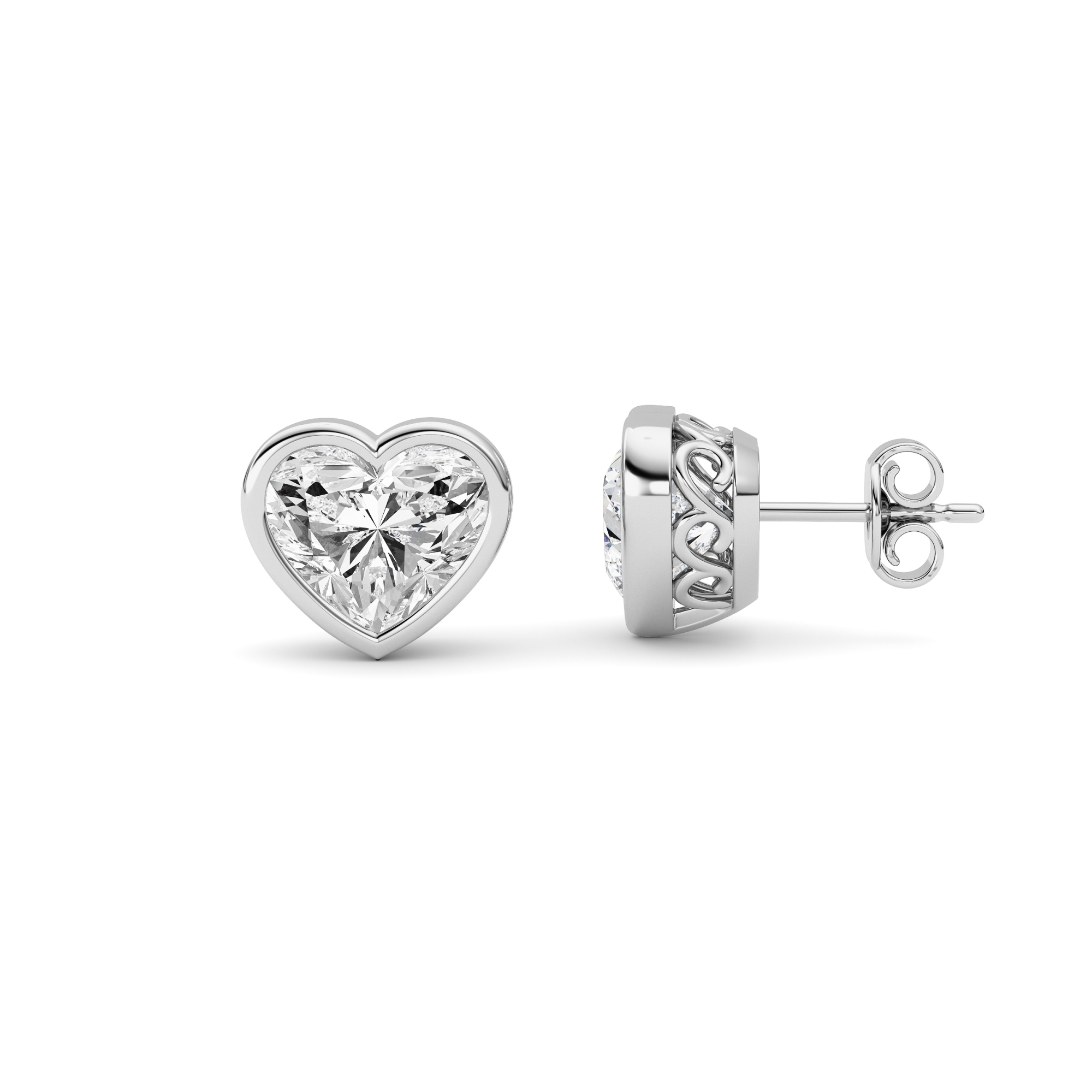 6.00 CT Heart Diamond Earring in 14K White Gold