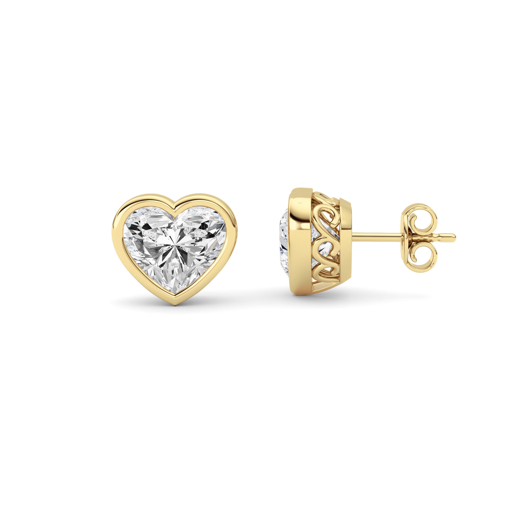 6Cttw Heart Shaped Lab Grown Diamond (F/VS ) Stud Earrings in 14K Gold