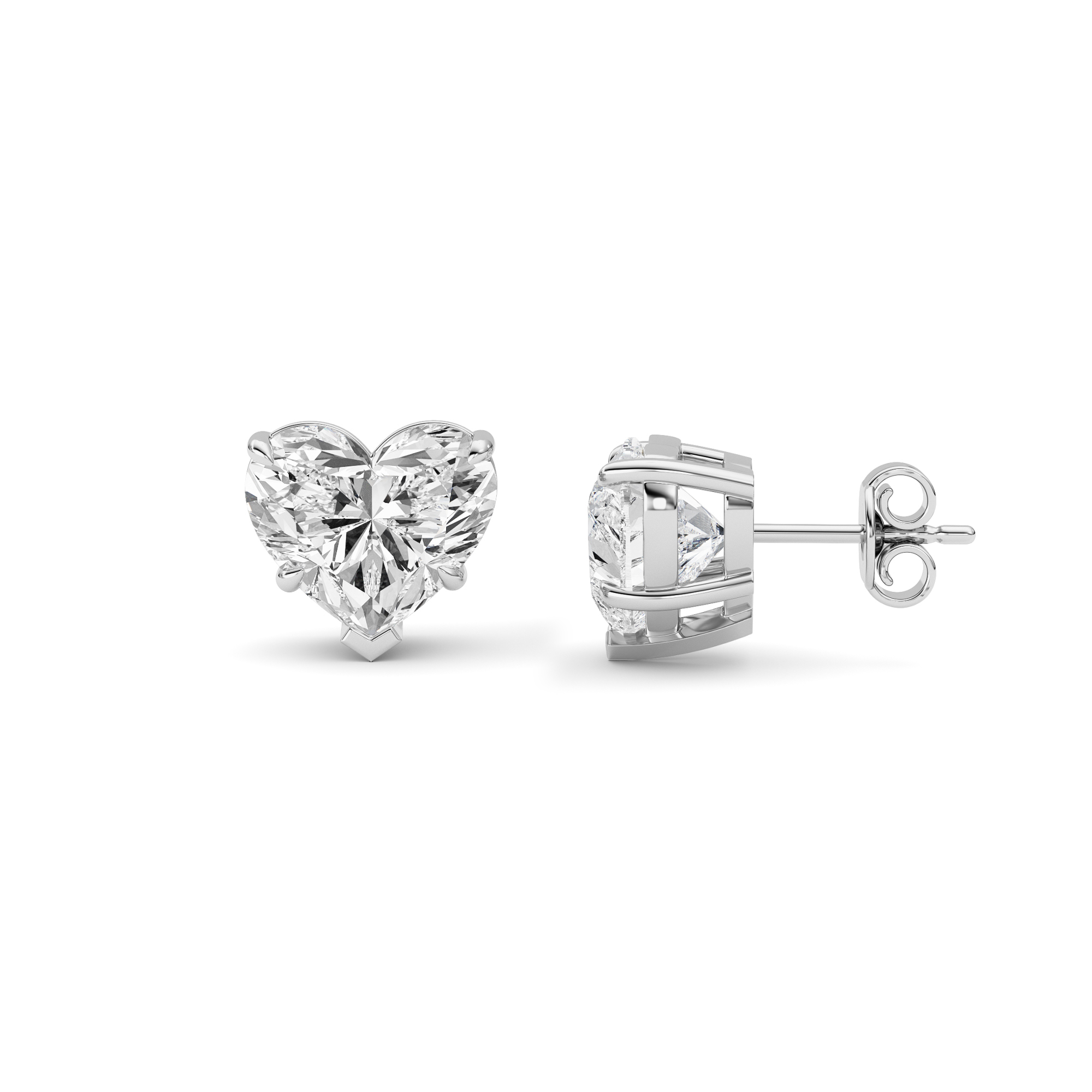 8.00 CT Heart Diamond Earring in 14K White Gold