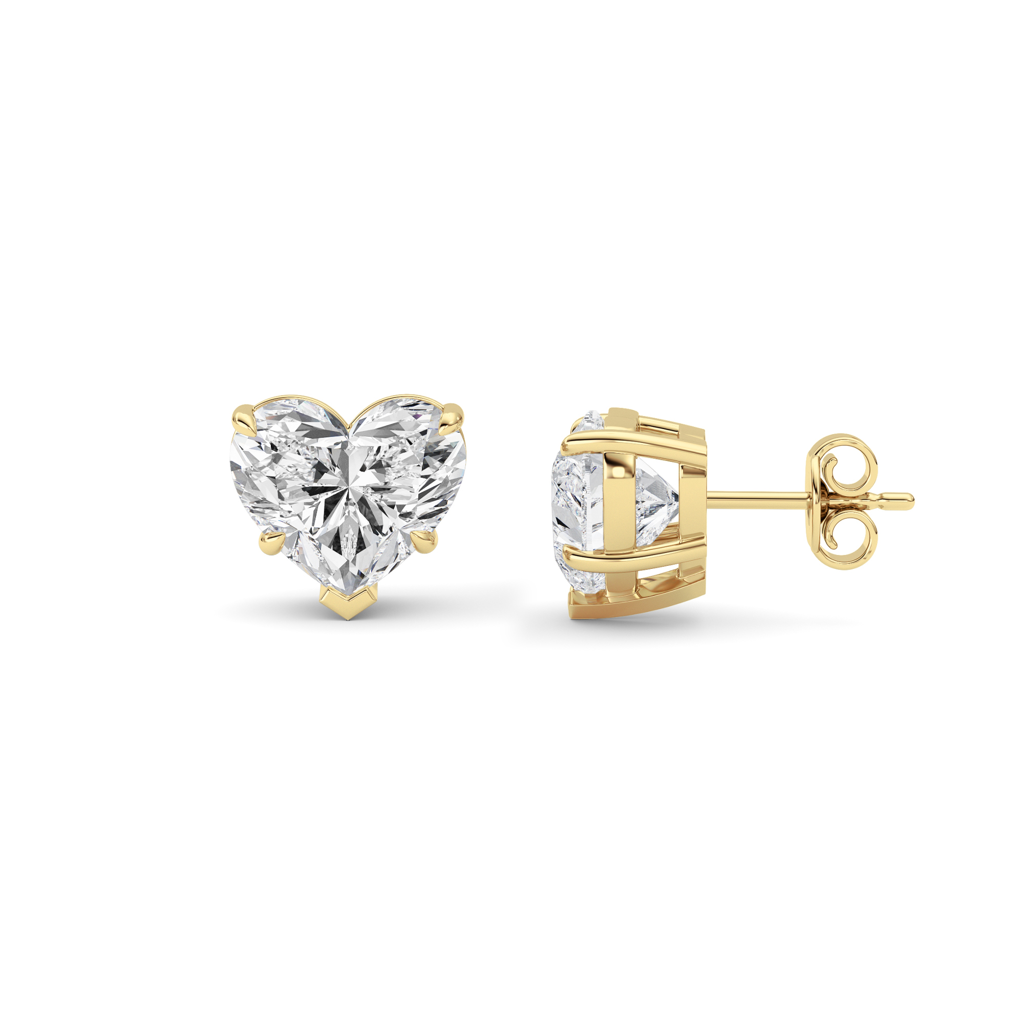 8Cttw Heart Shaped Lab Grown Diamond (F/VS ) Stud Earrings in 14K Gold