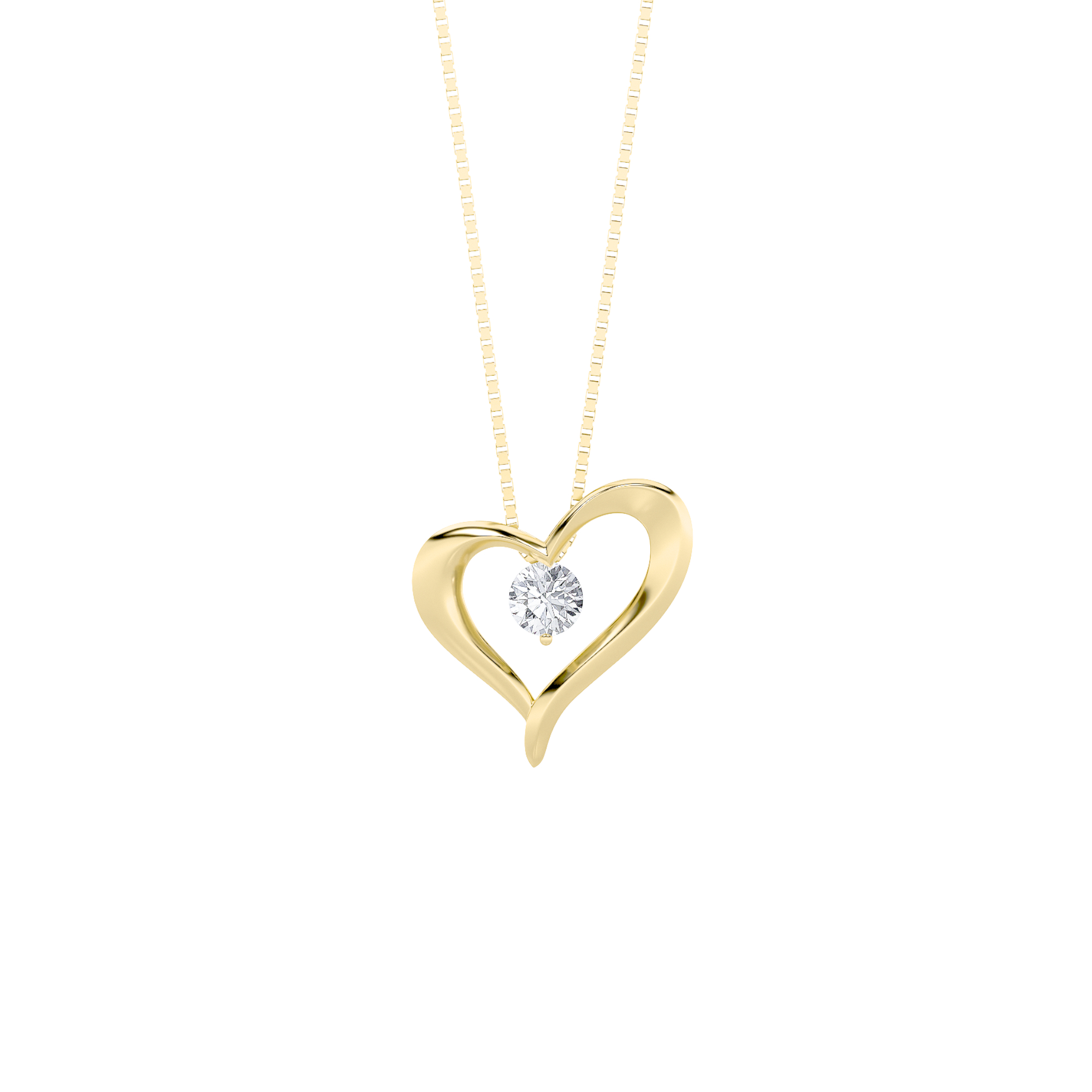 0.50 CT Diamond Necklace in 14K Yellow Gold