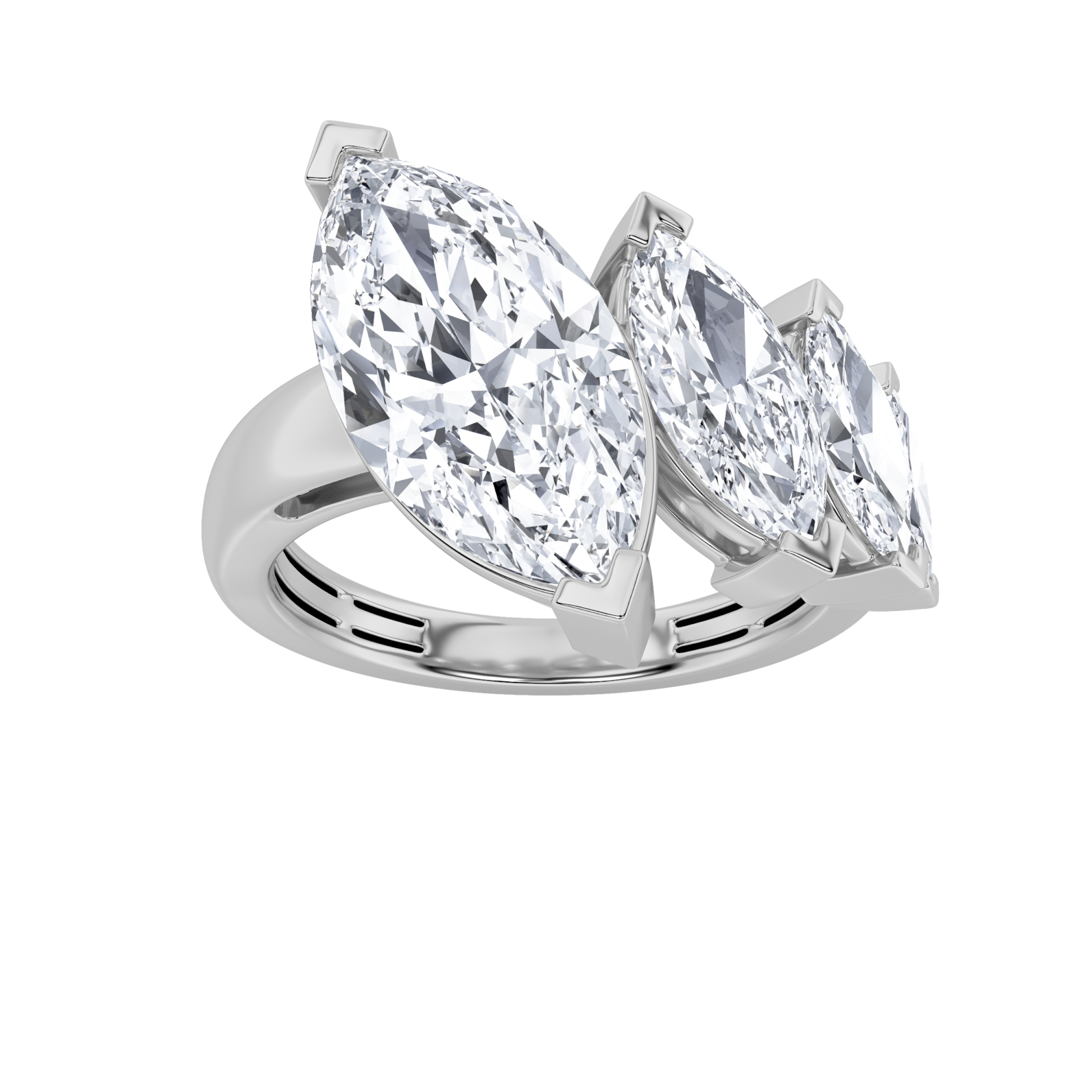 2.50 CT Marquise Diamond Ring in 14K White Gold