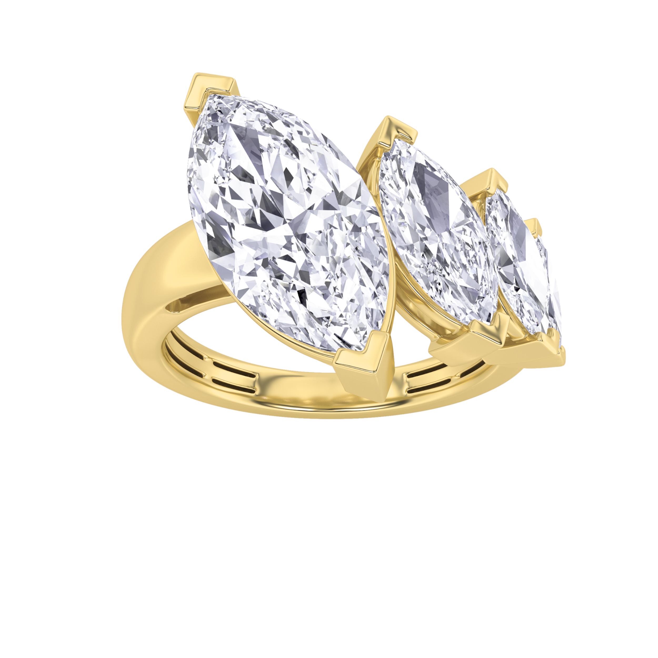 2.50 CT Marquise Diamond Ring in 14K Yellow Gold