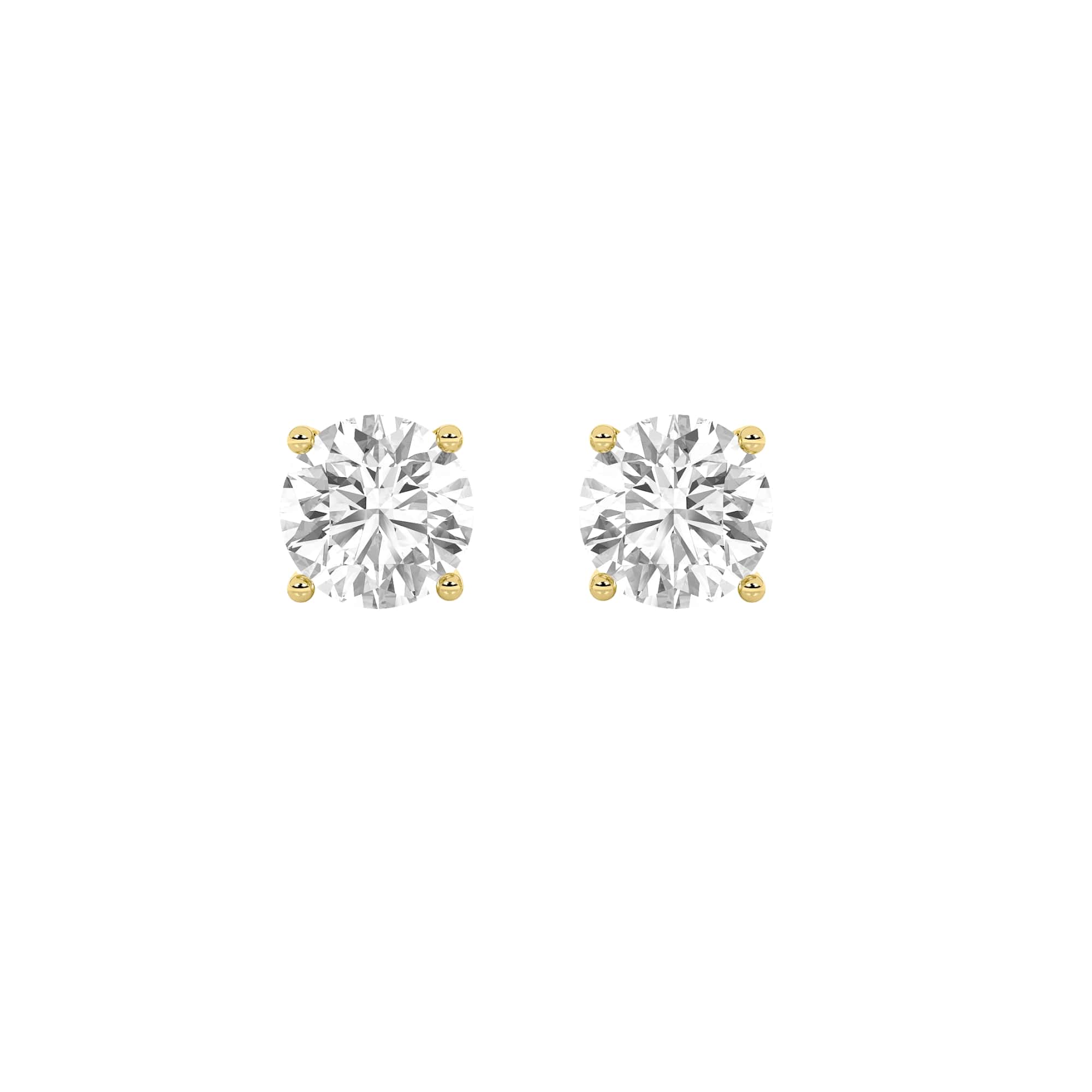 4.00 CT Round Diamond Earring in 14K Yellow Gold