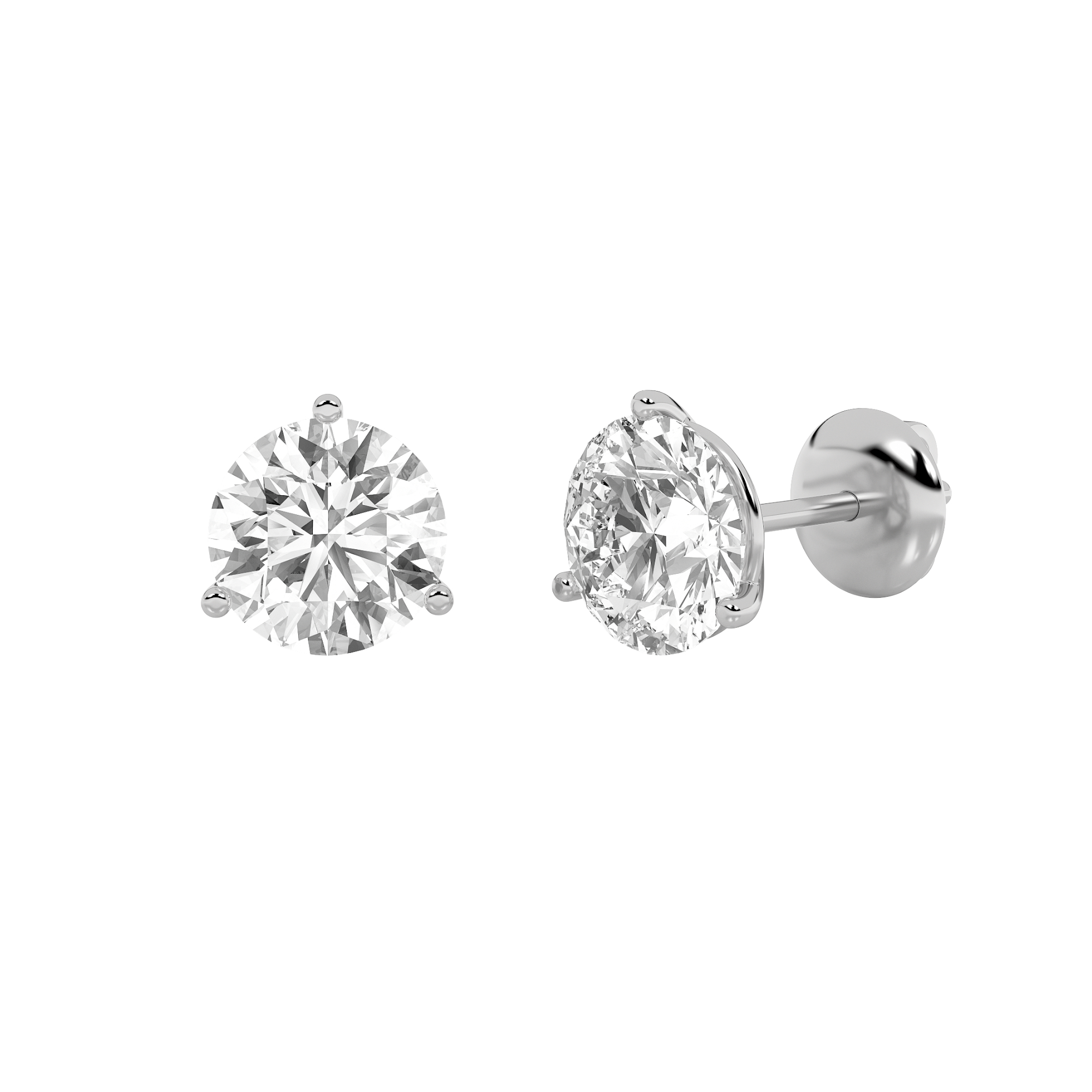 5.00 CT Round Diamond Earring in 14K White Gold