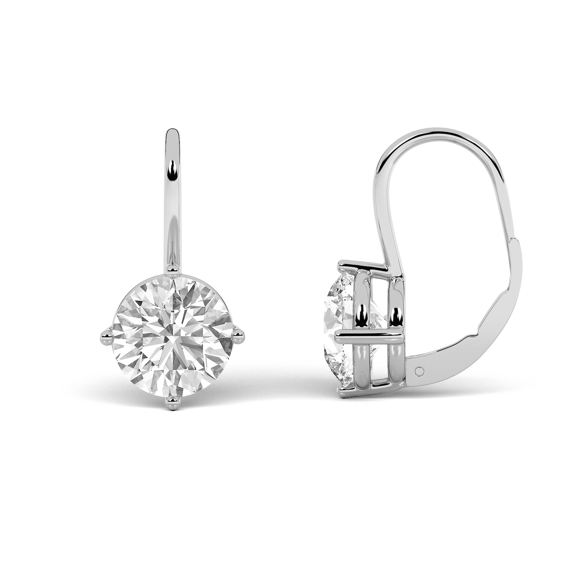 4.00 CT Round Diamond Earring in 14K White Gold