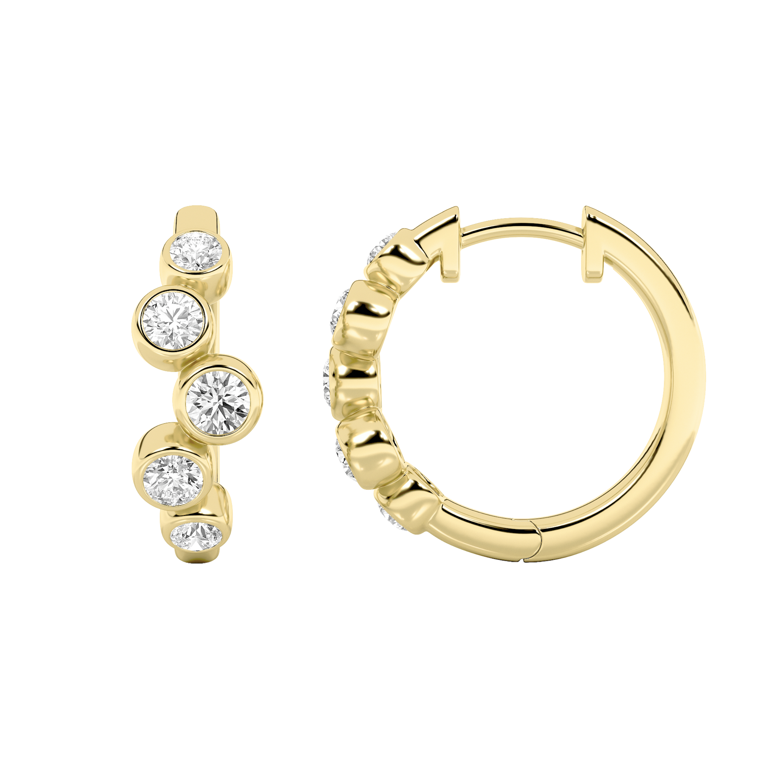 0.75 CT Diamond Earring in Silver|18K Yellow Gold