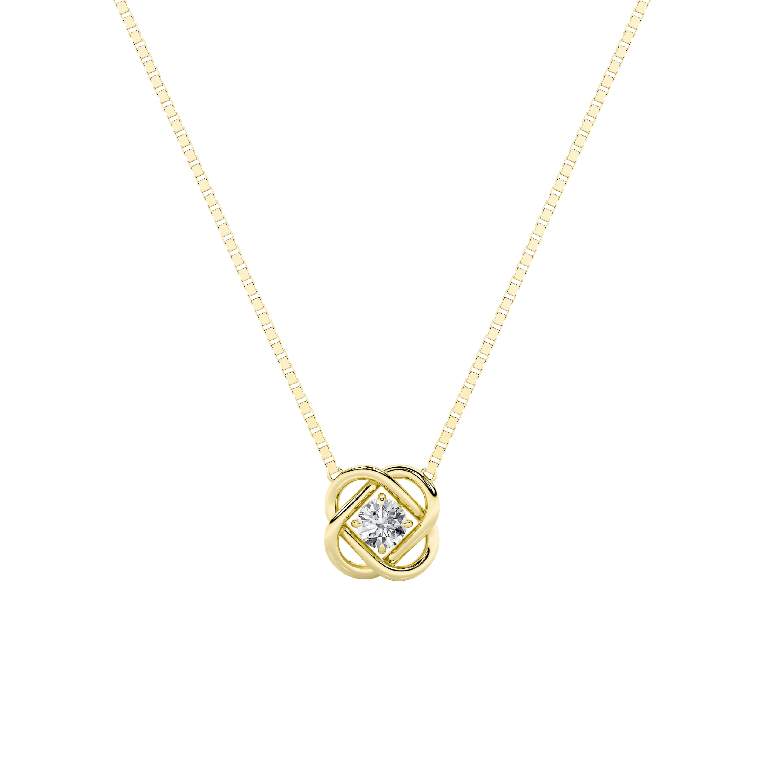 0.50 CT Diamond Necklace in Silver|18K Yellow Gold