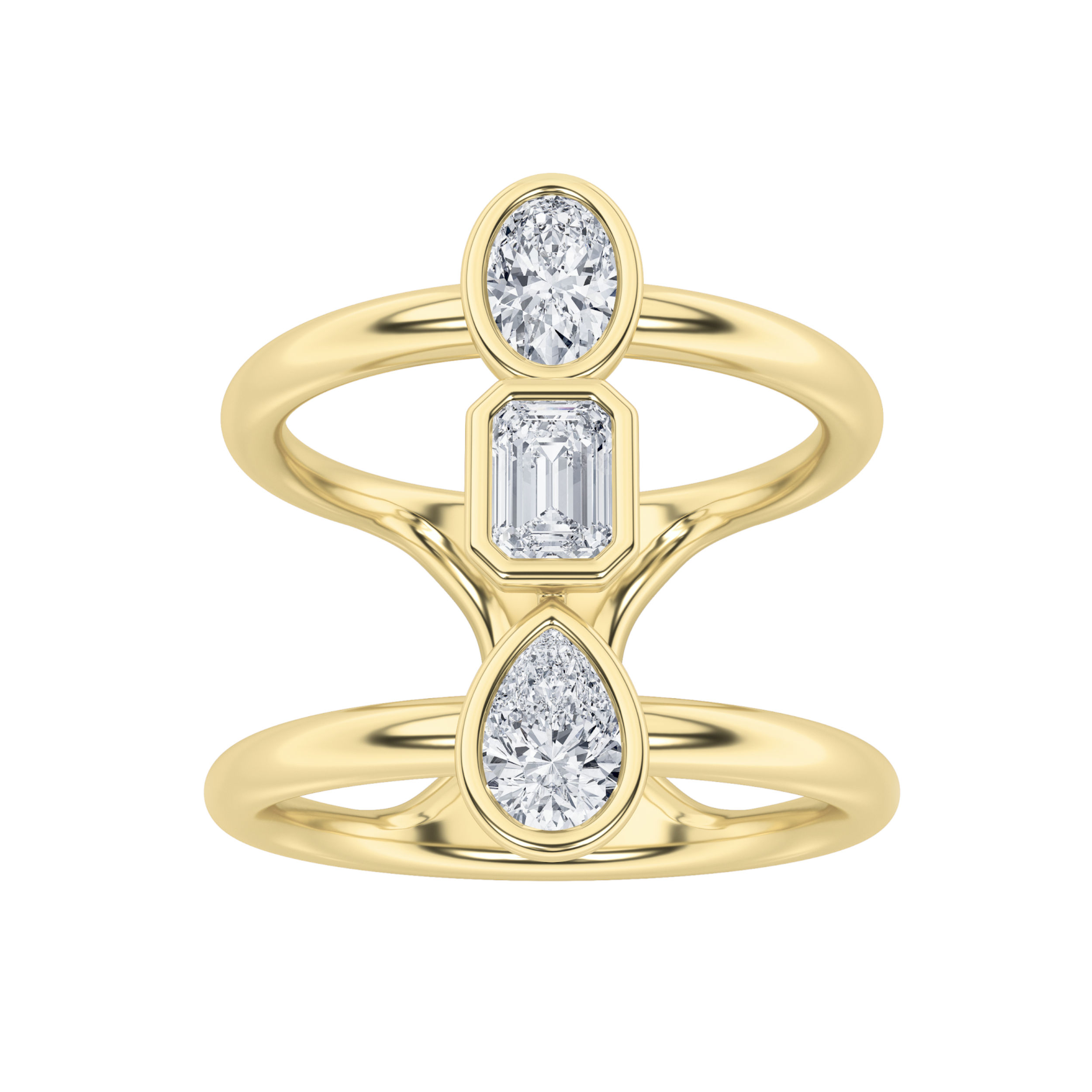 0.00 CT Diamond Ring in Silver|14K Yellow Gold