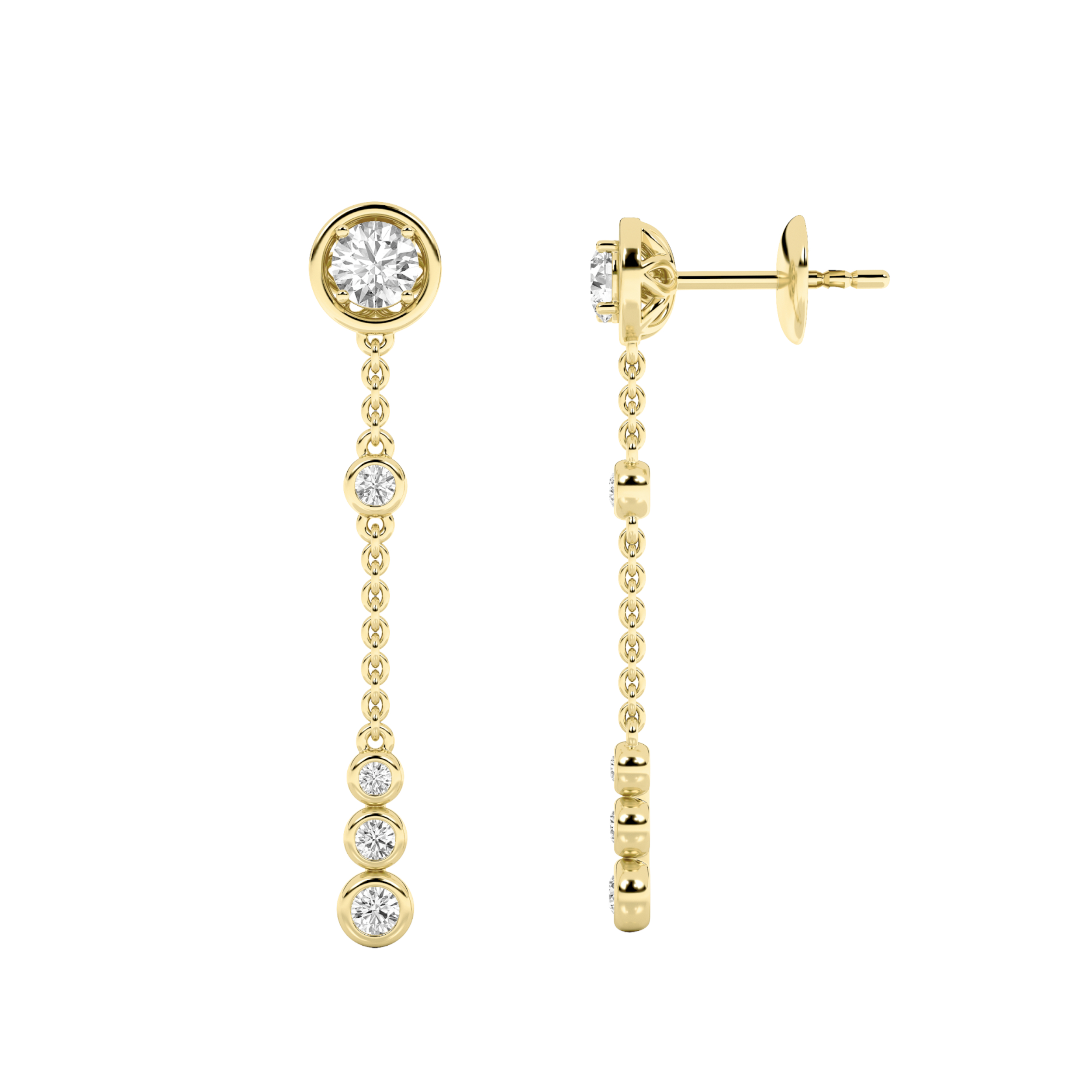 0.00 CT Diamond Earring in Silver|14K Yellow Gold