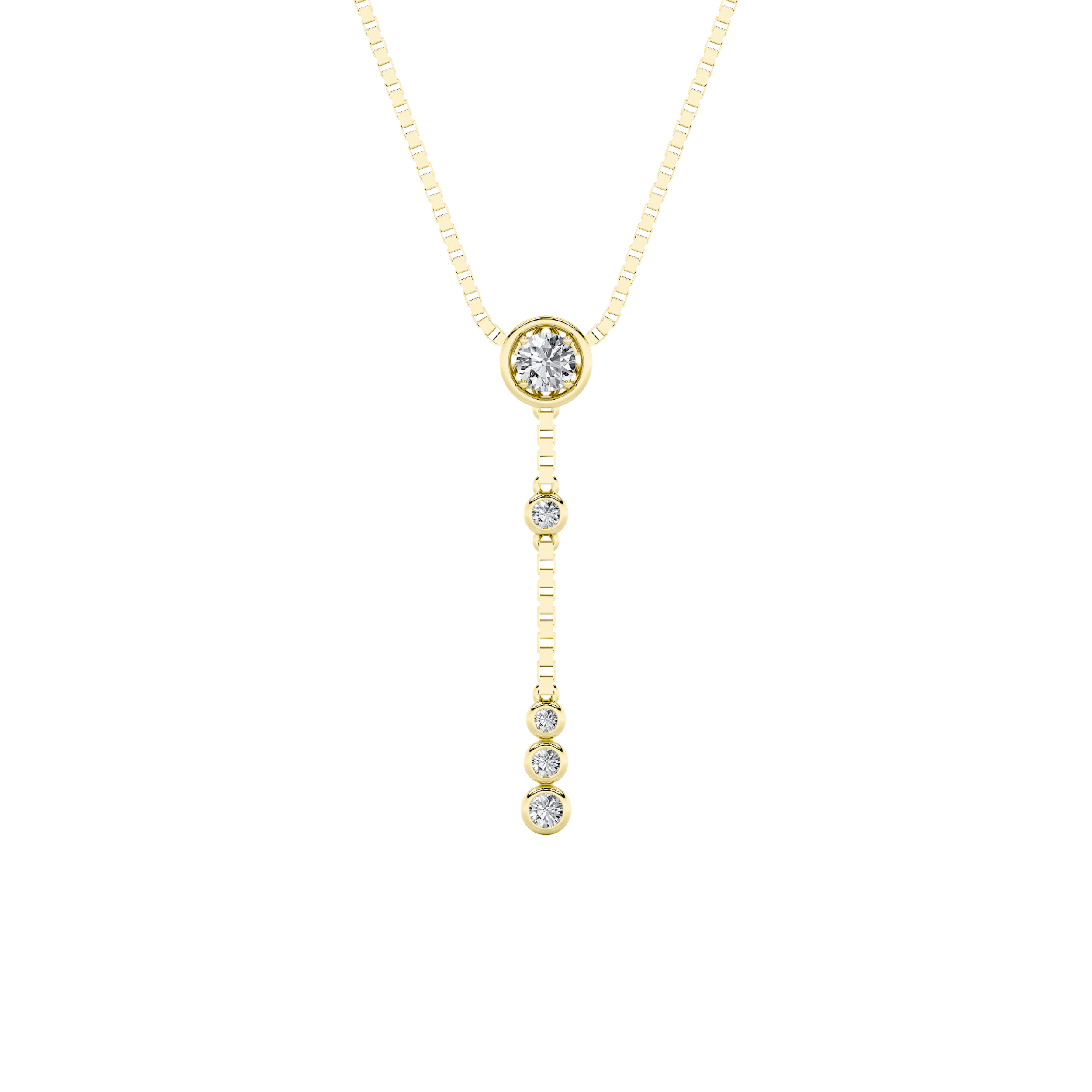 0.40 CT Diamond Necklace in Silver|18K Yellow Gold
