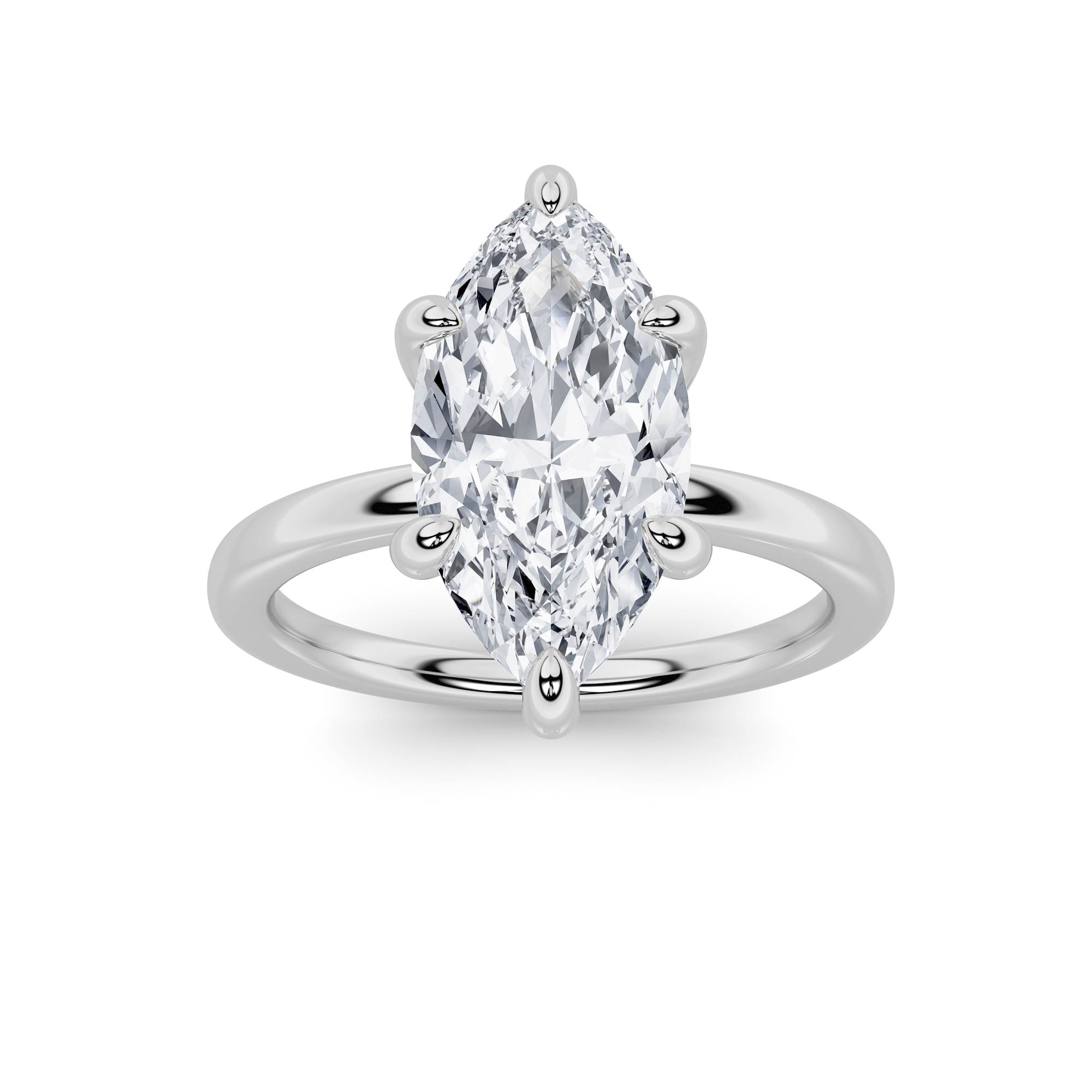 1.50 CT Marquise Diamond Ring in 14K White Gold