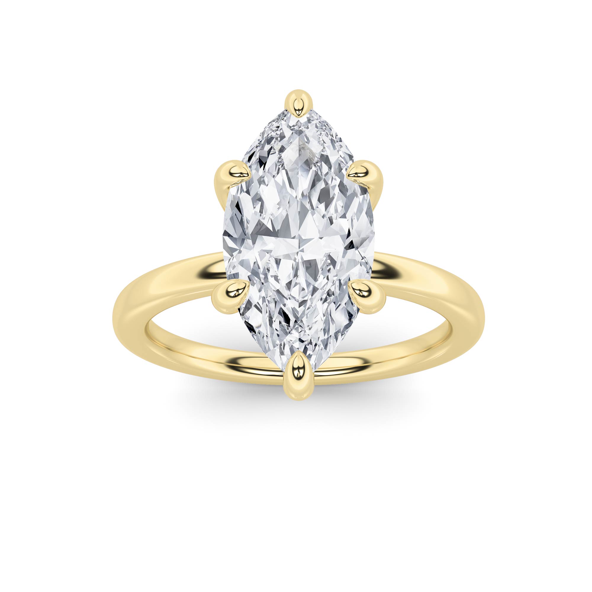 5.00 CT Marquise Diamond Ring in 14K Yellow Gold