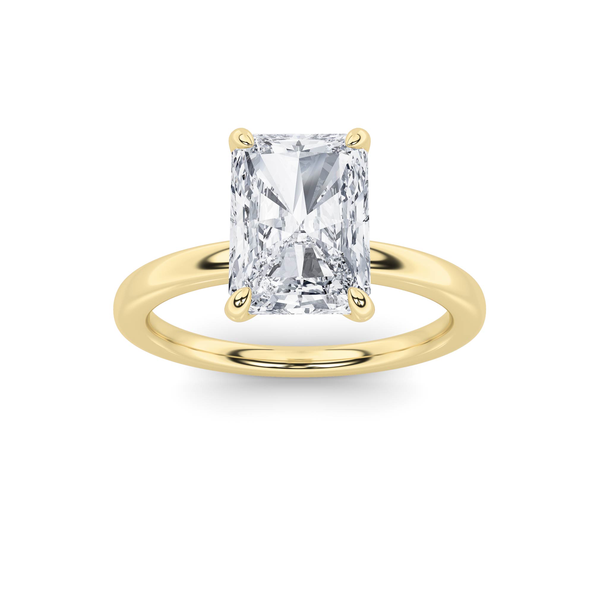 2.00 CT Radiant Diamond Ring in 14K Yellow Gold