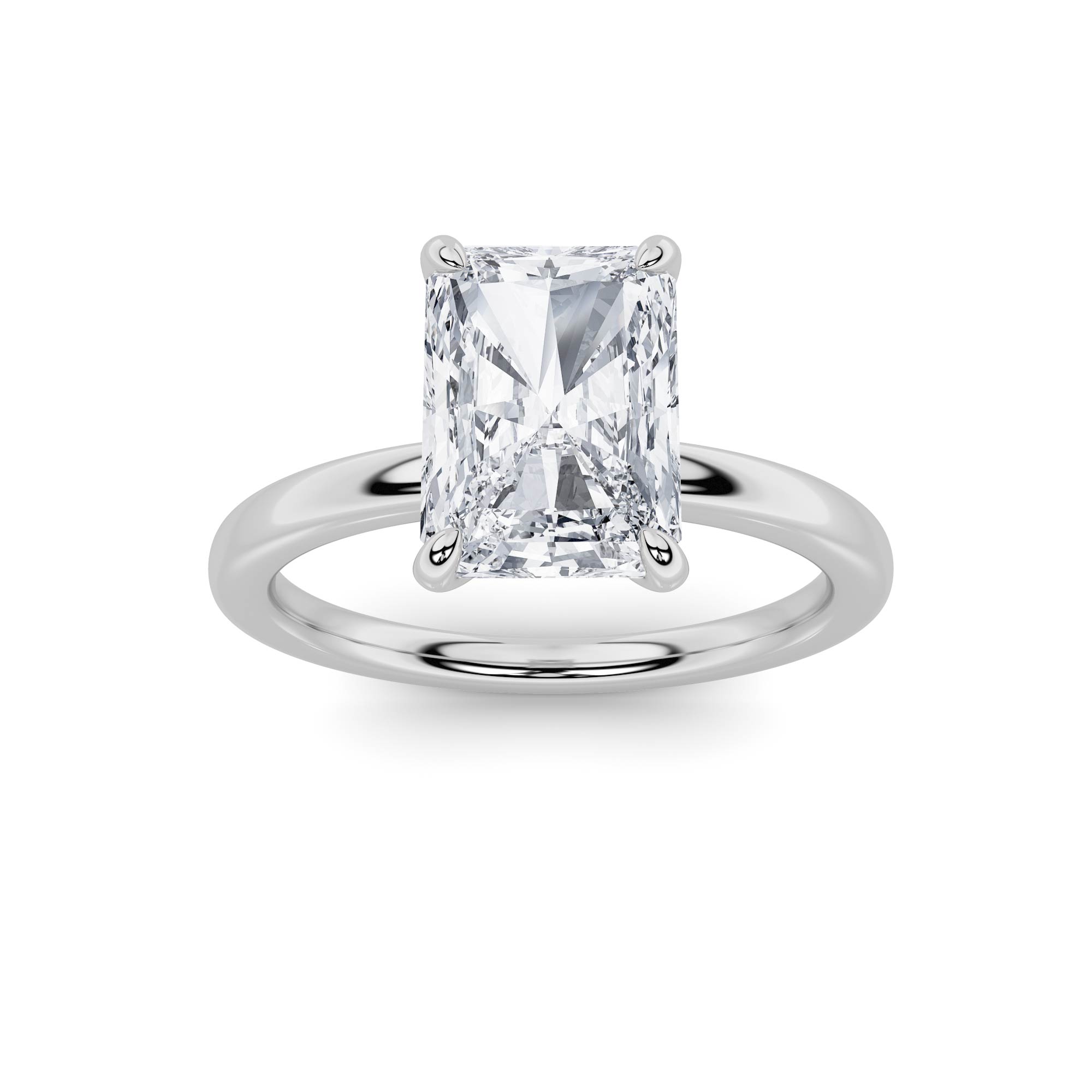 1.50 CT Radiant Diamond Ring in 14K White Gold