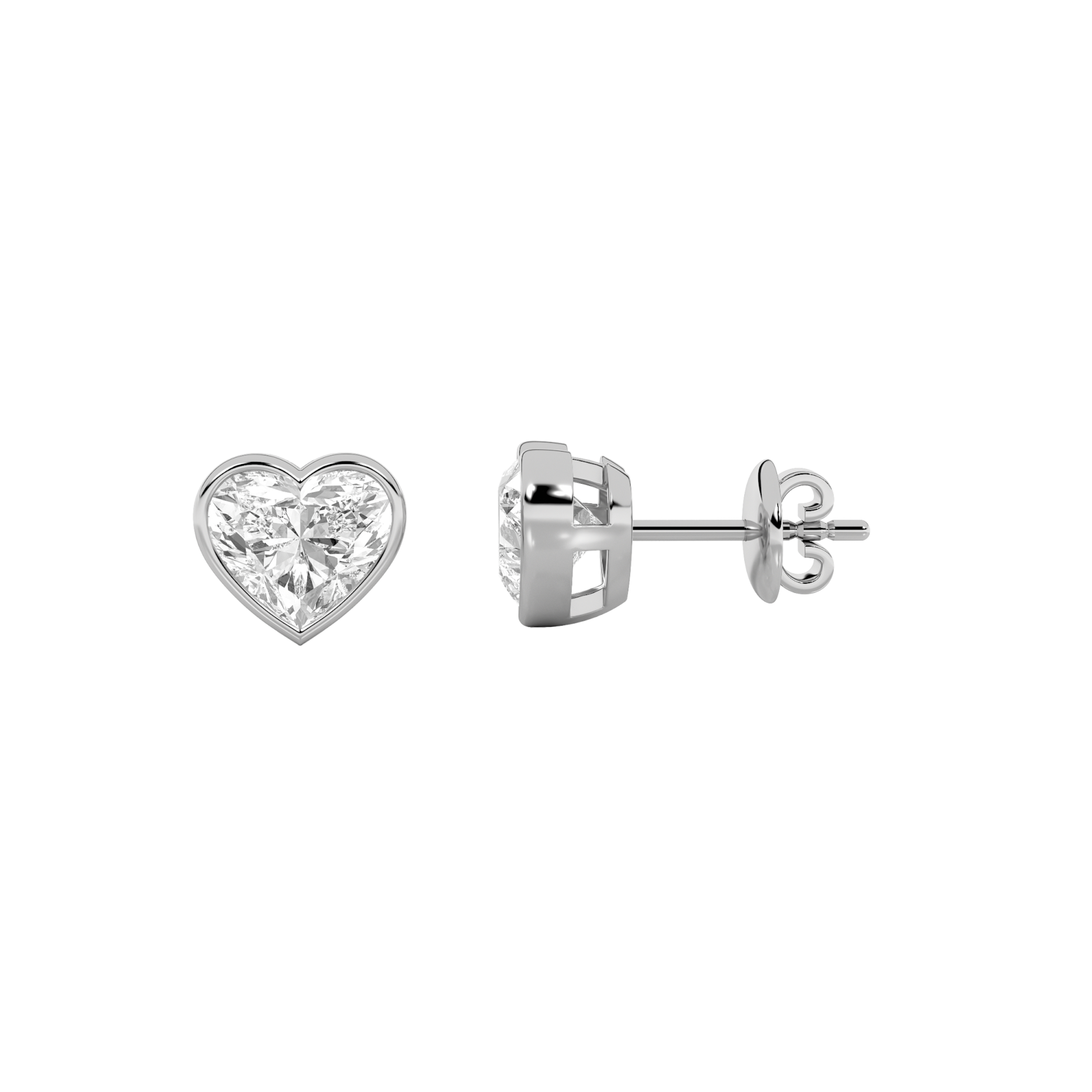 2.00 CT Heart Diamond Earring in 14K White Gold