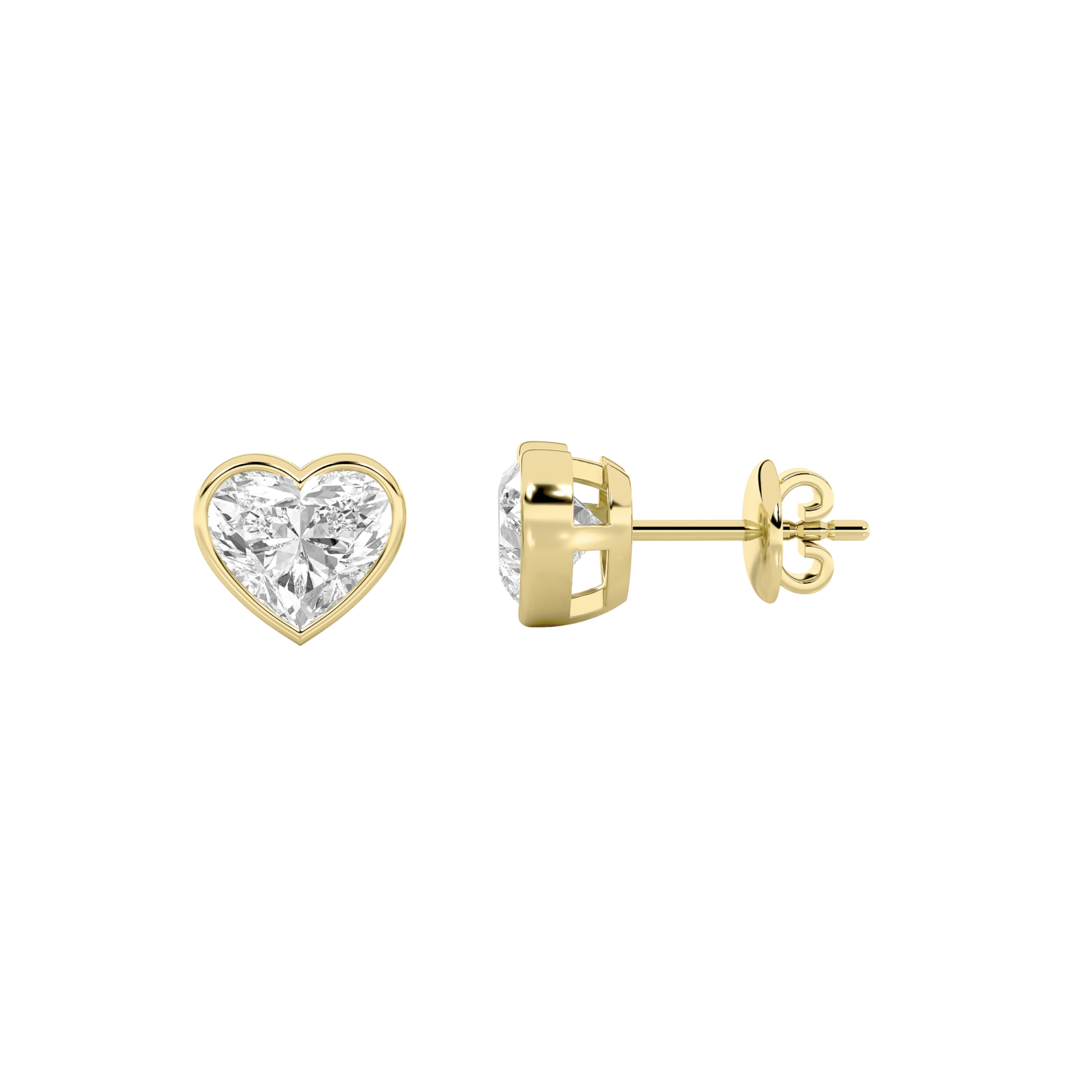2.00 CT Heart Diamond Earring in 14K Yellow Gold