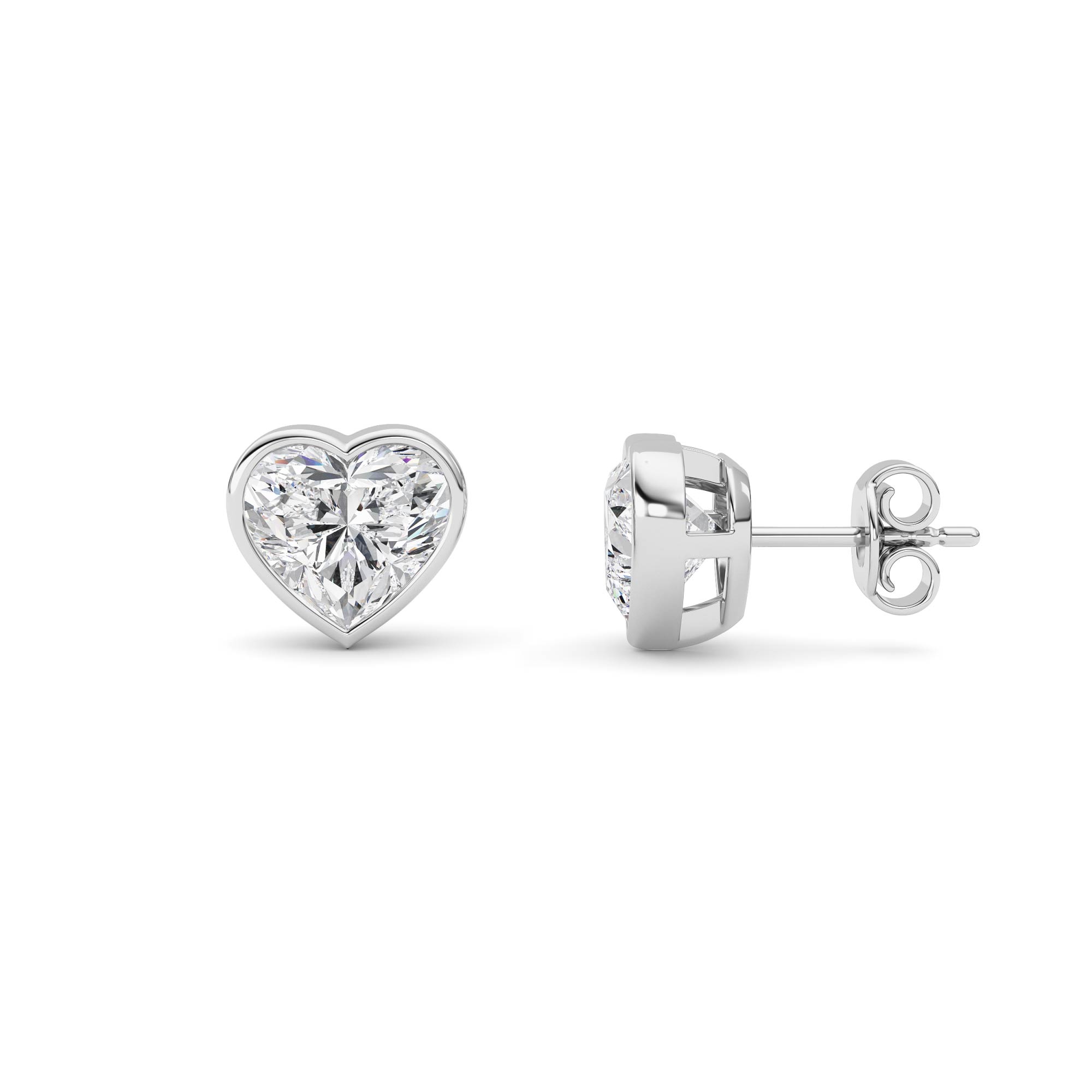 4.00 CT Heart Diamond Earring in 14K White Gold