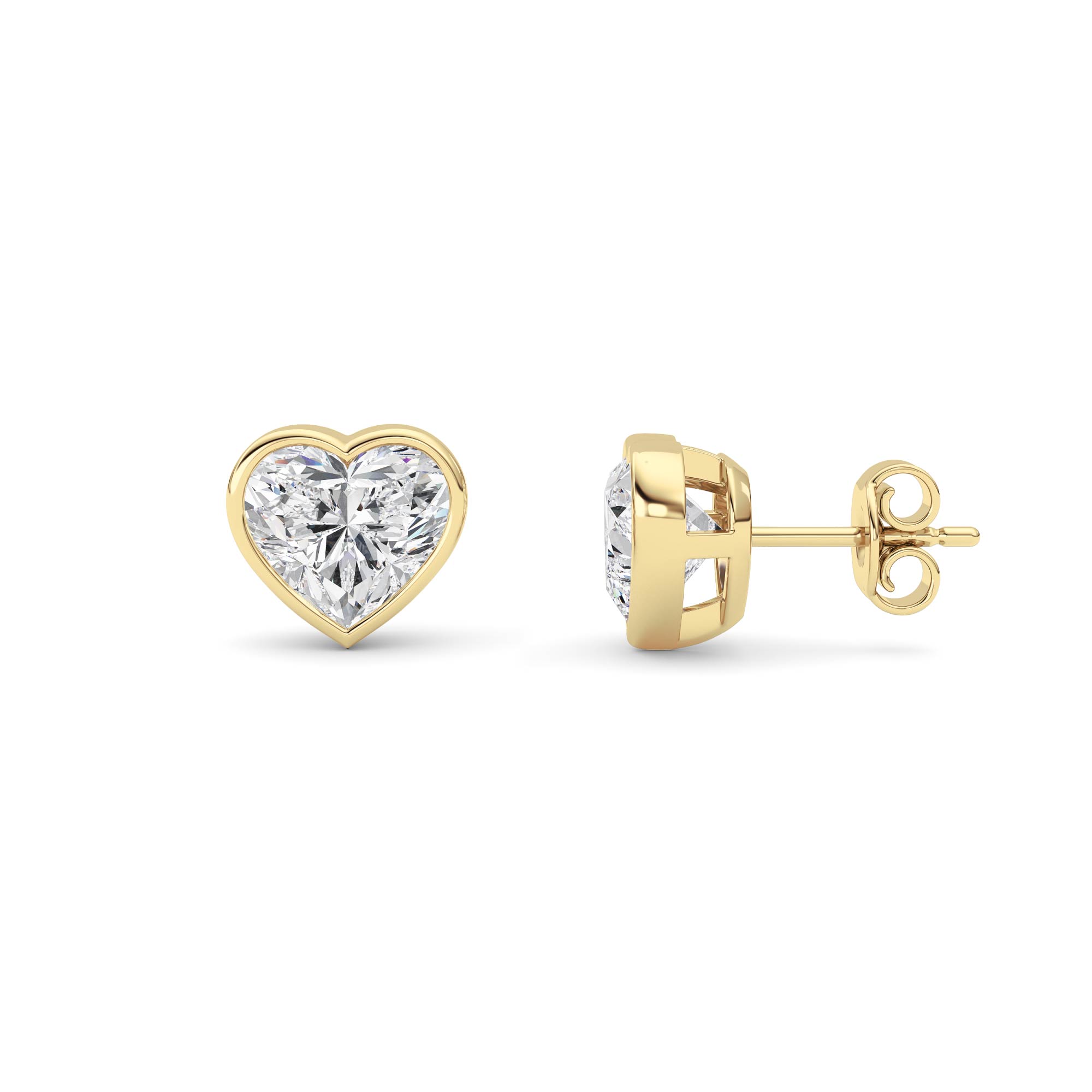 4.00 CT Heart Diamond Earring in 14K Yellow Gold