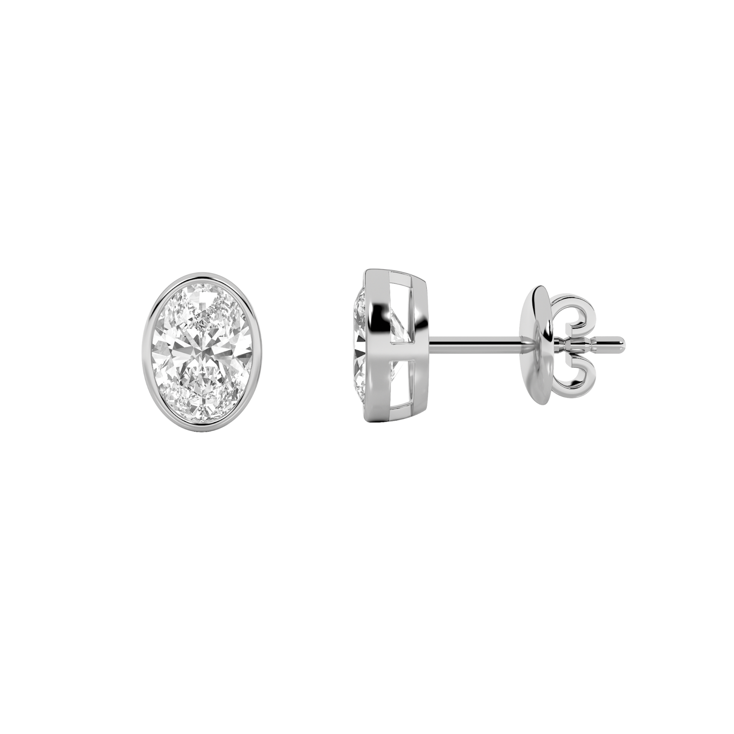 2.00 CT Oval Diamond Earring in 14K White Gold