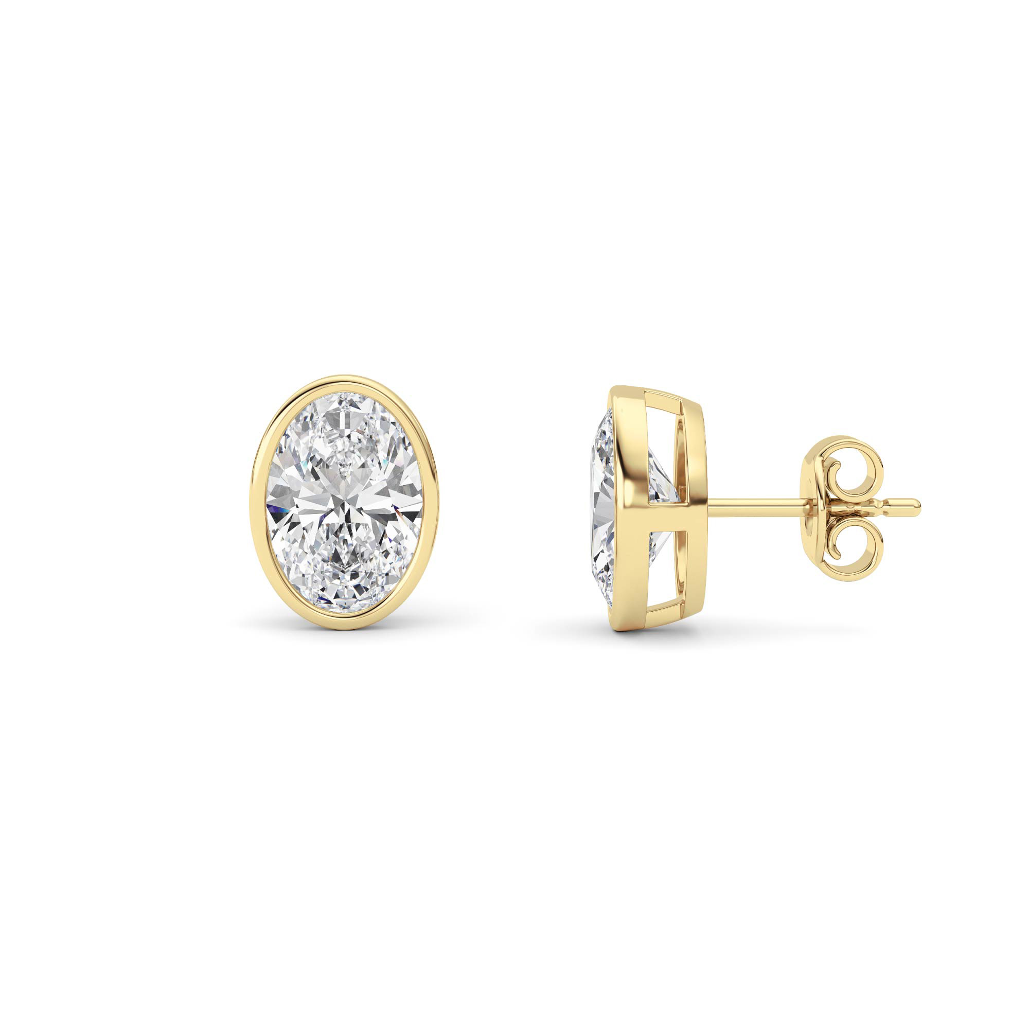 4.00 CT Oval Diamond Earring in 14K Yellow Gold