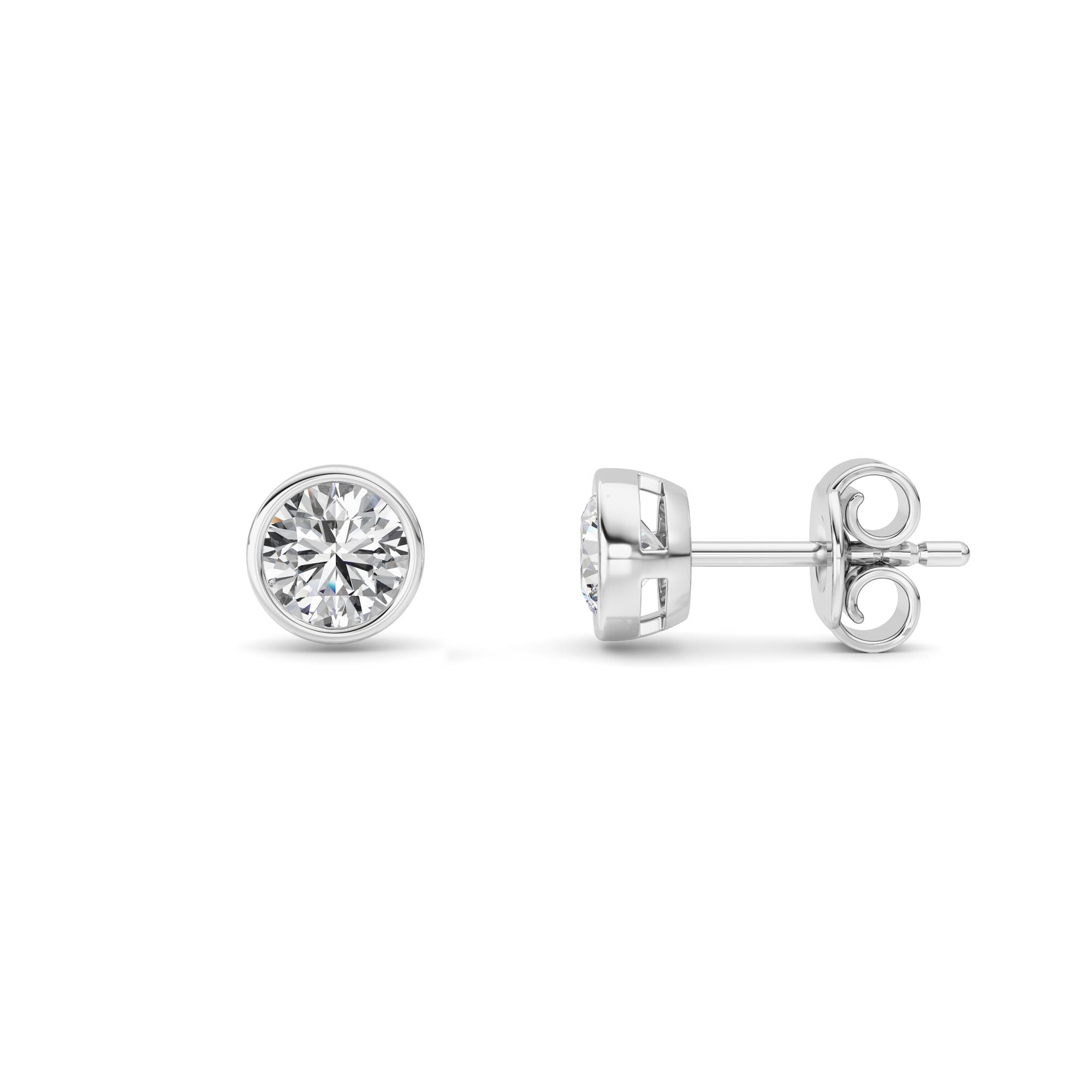1.00 CT Round Diamond Earring in 14K White Gold