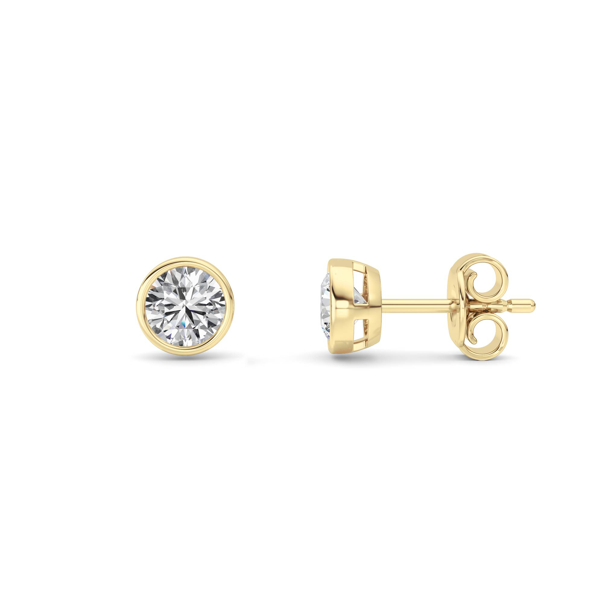 1.00 CT Round Diamond Earring in 14K Yellow Gold
