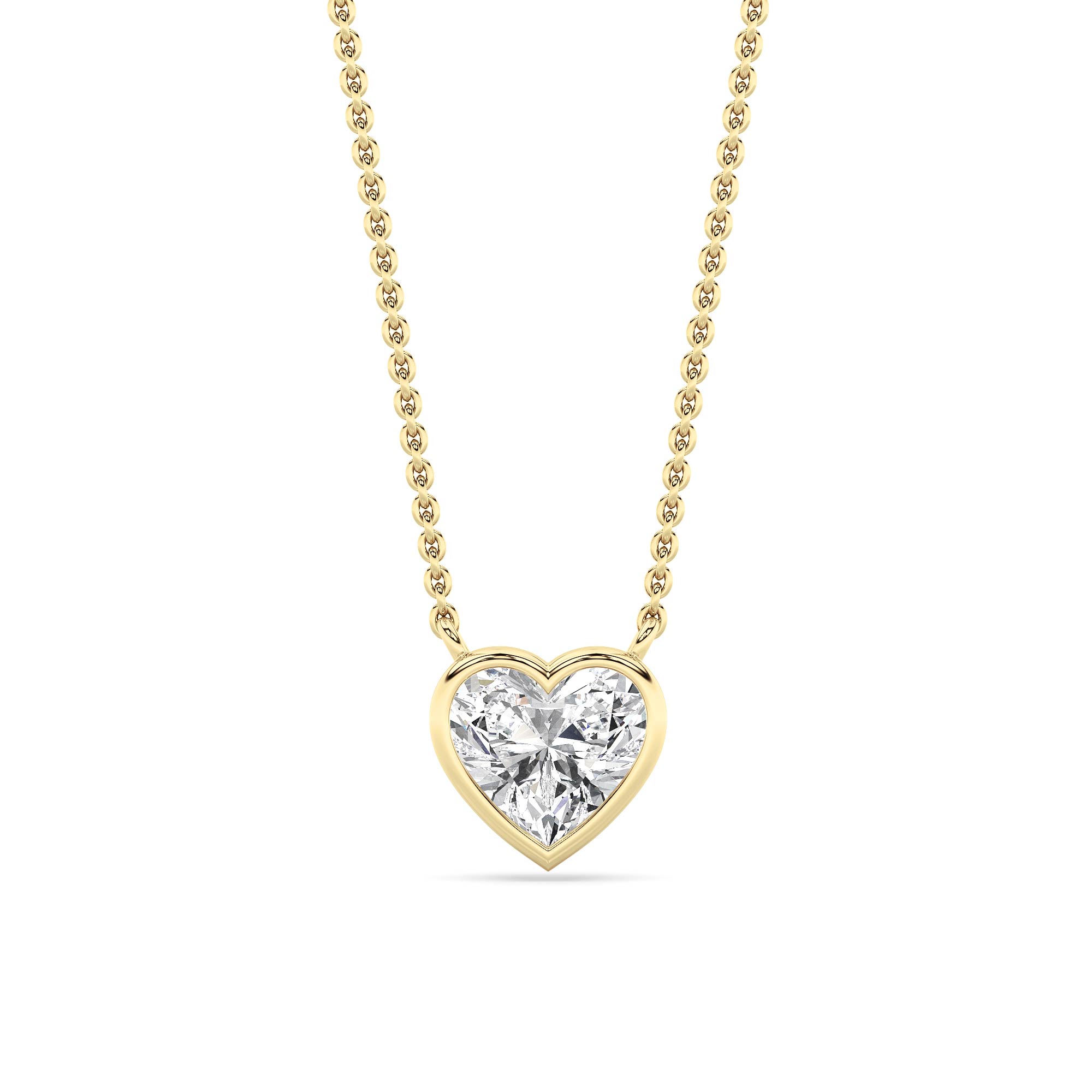 1.00 CT Heart Diamond Necklace in 14K Yellow Gold