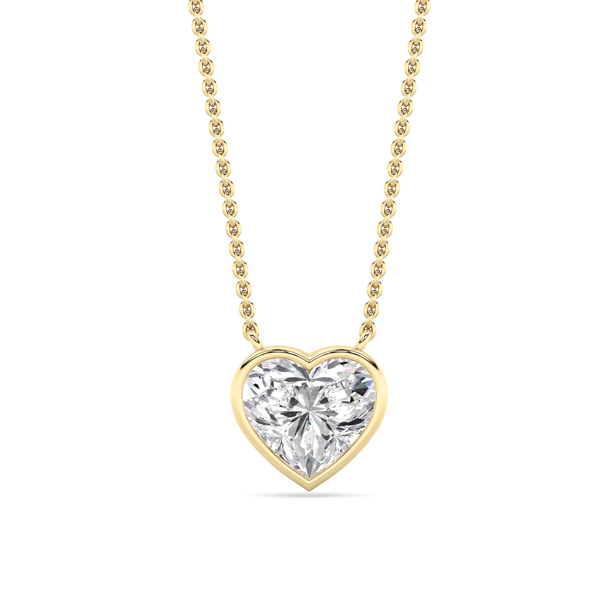2.00 CT Heart Diamond Necklace in 14K Yellow Gold